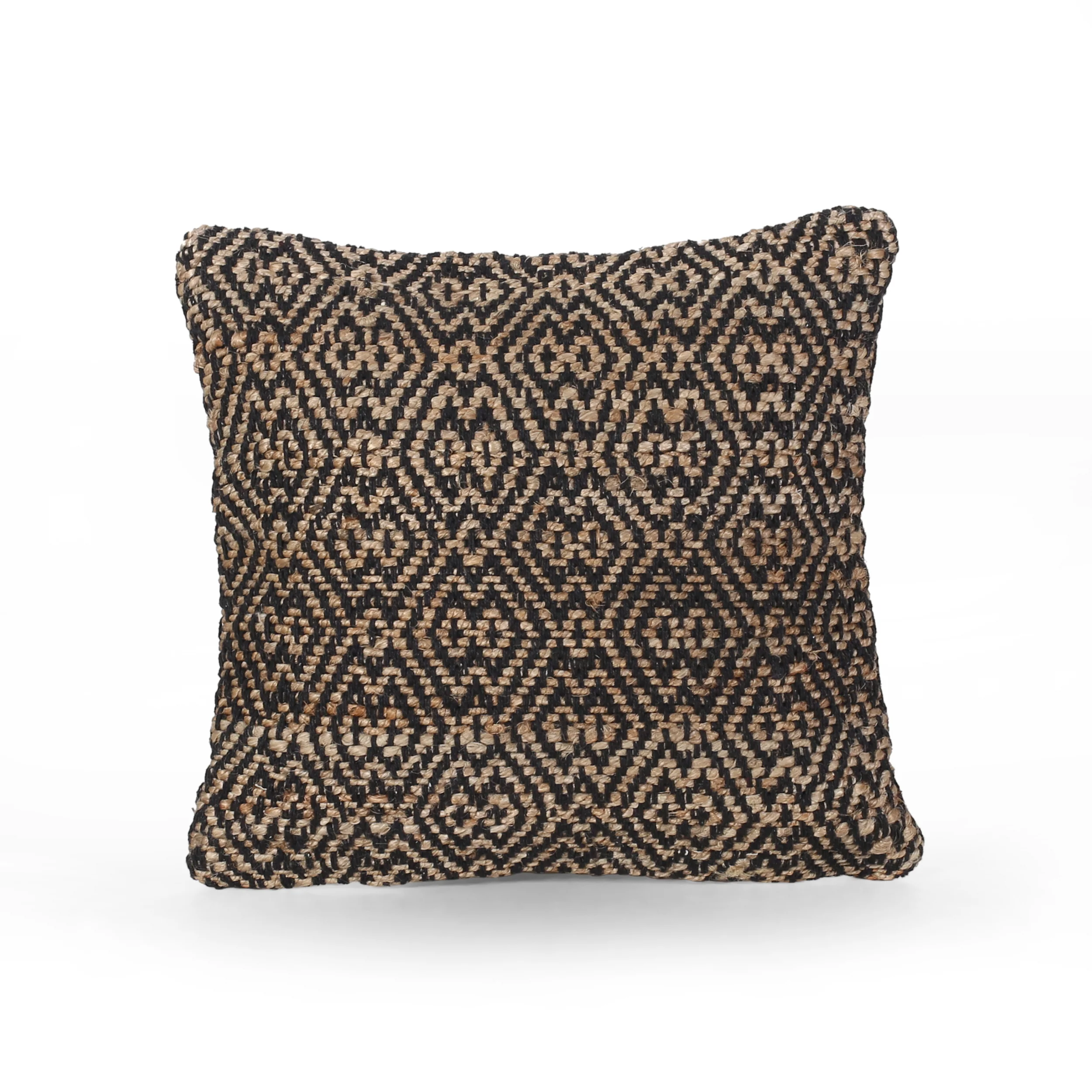 Tzipporah Boho Jute and Cotton Throw Pillow - furnishings