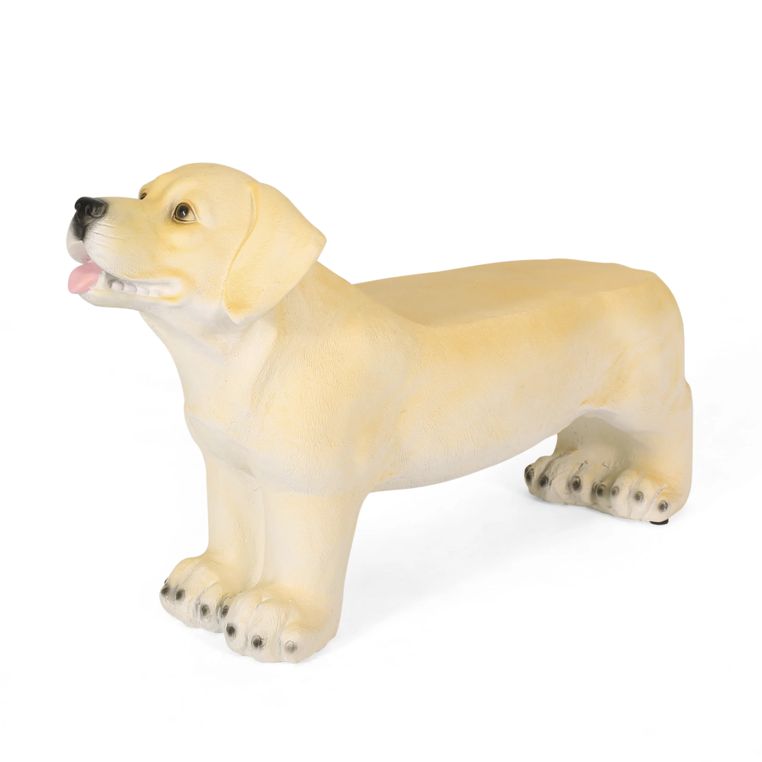 Hargis Outdoor Labrador Dog Garden Bench, Light Brown - furnishings