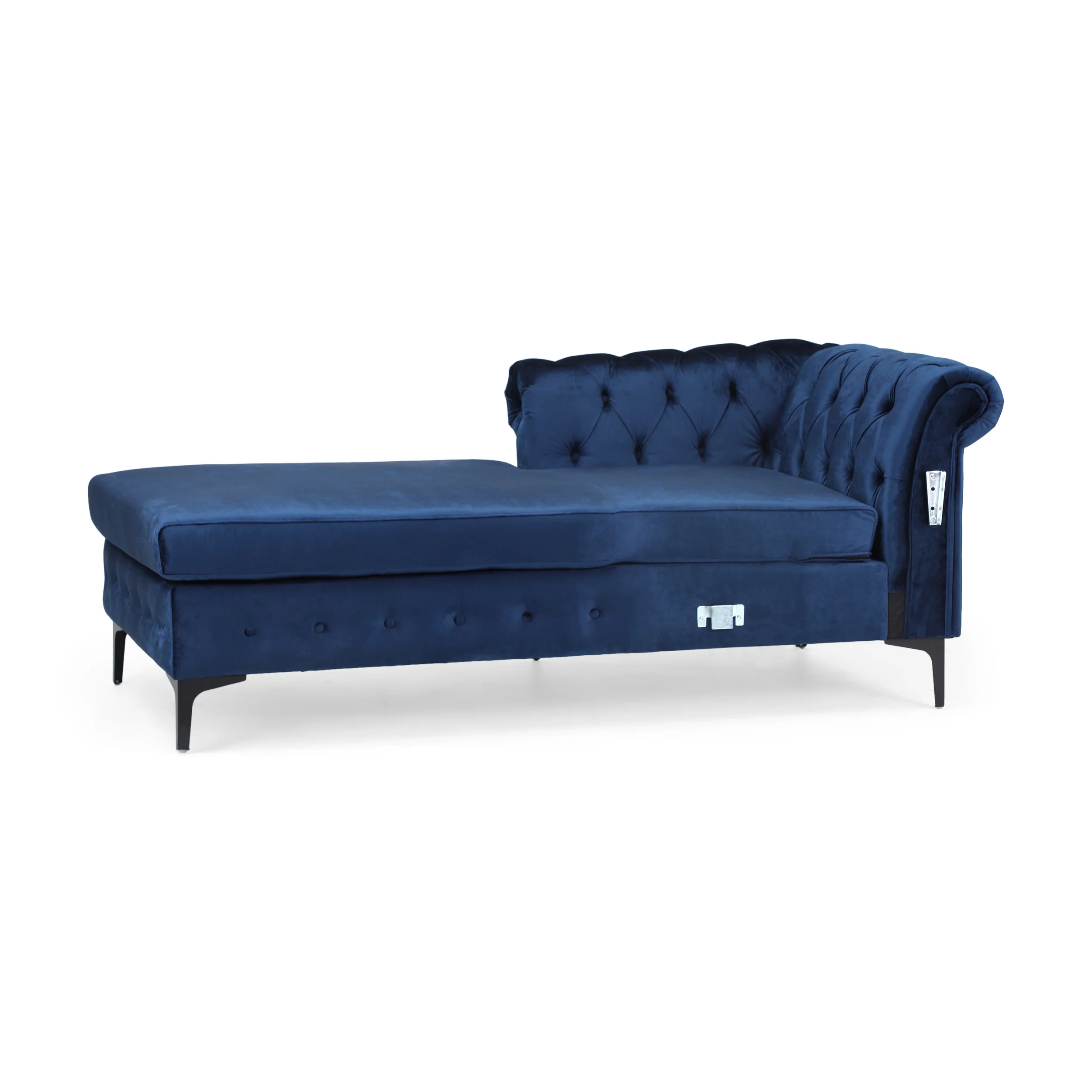 Juelz Contemporary Velvet 3 Seater Sectional Sofa with Chaise Lounge - furnishings