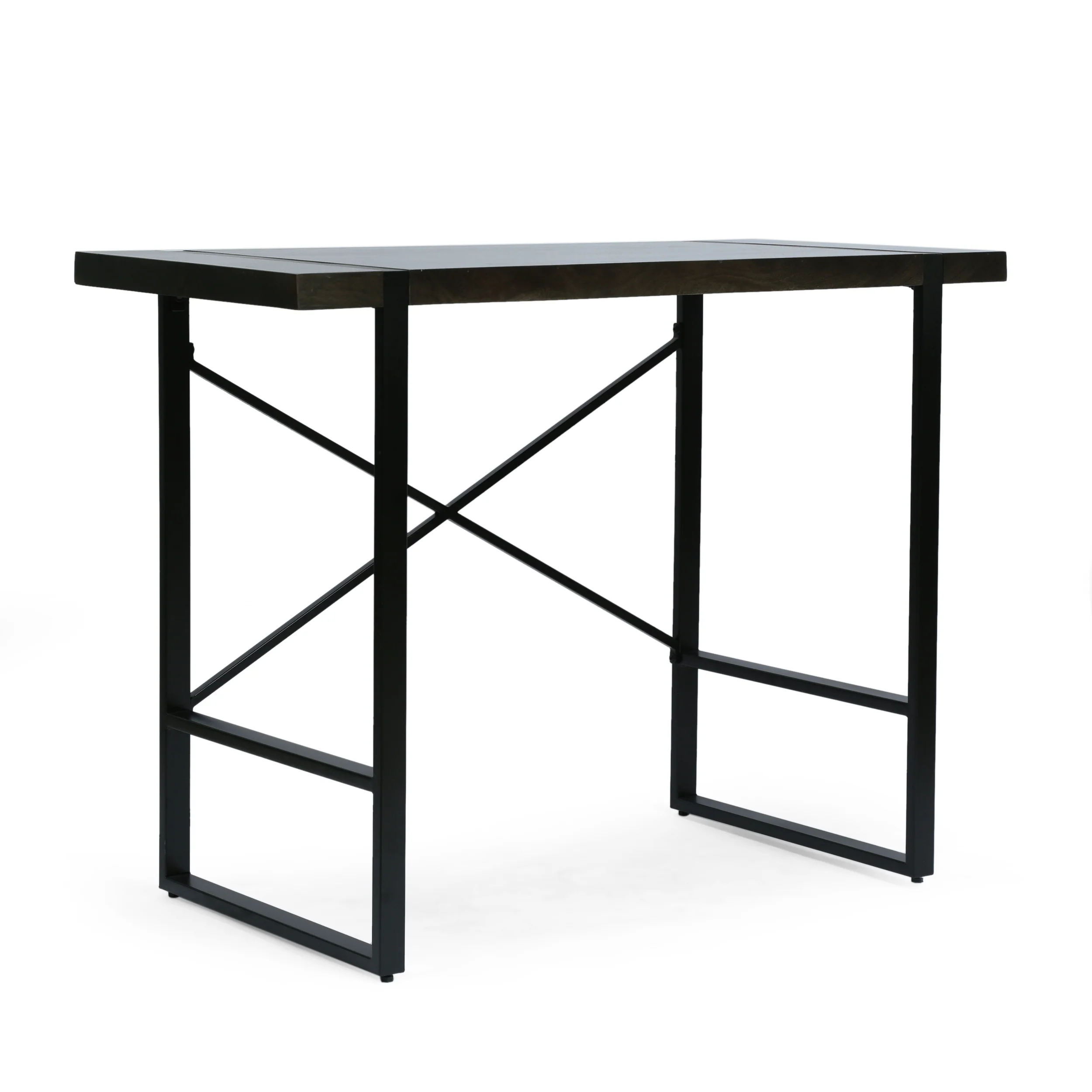 Vandalia Modern Industrial Handcrafted Mango Wood Counter Height Desk, Brown and Black - furnishings