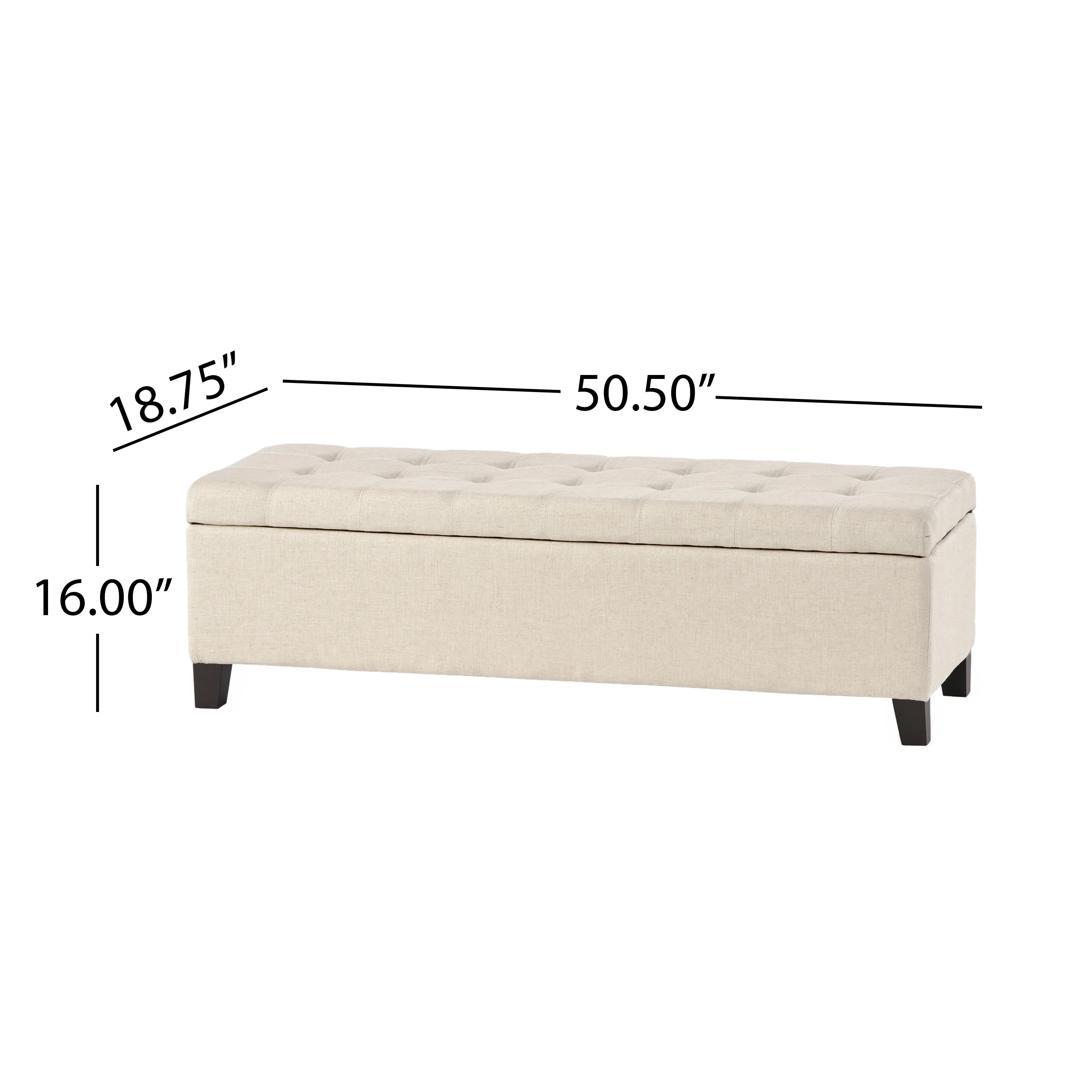 Santa Rosa Beige Tufted Fabric Storage Ottoman - furnishings