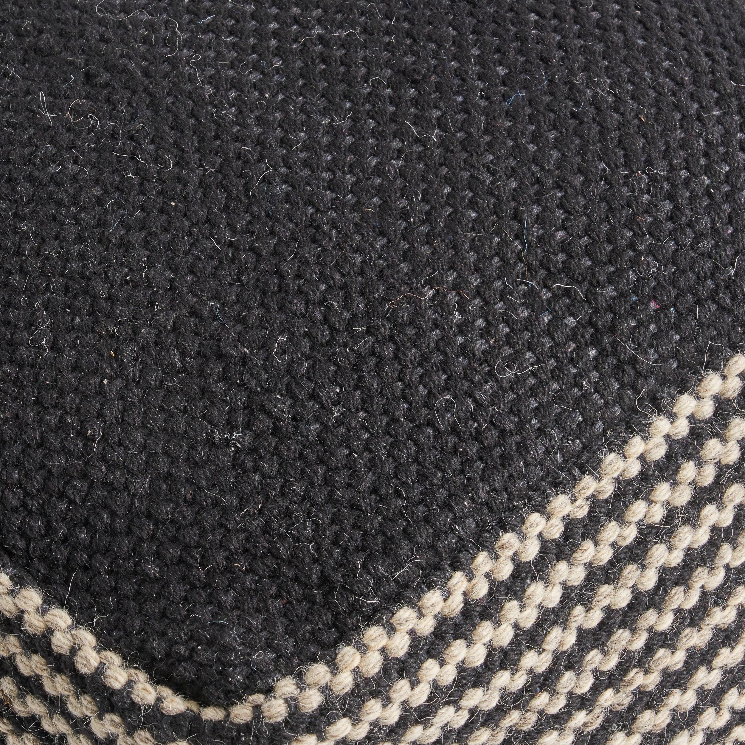 Allyssa Boho Wool and Cotton Ottoman Pouf - furnishings