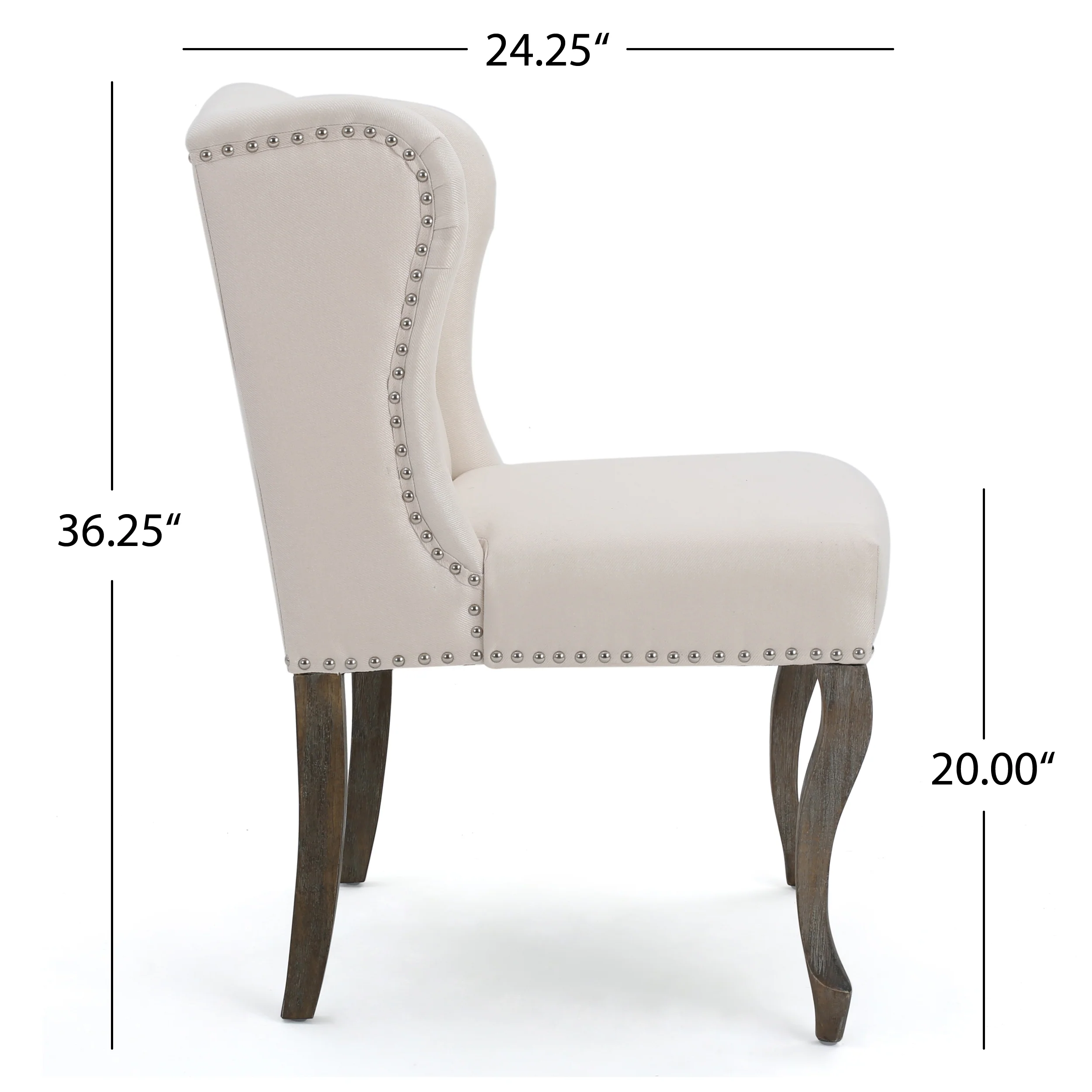 Asheville Modern Fabric Wingback Chair (Set of 2) - furnishings