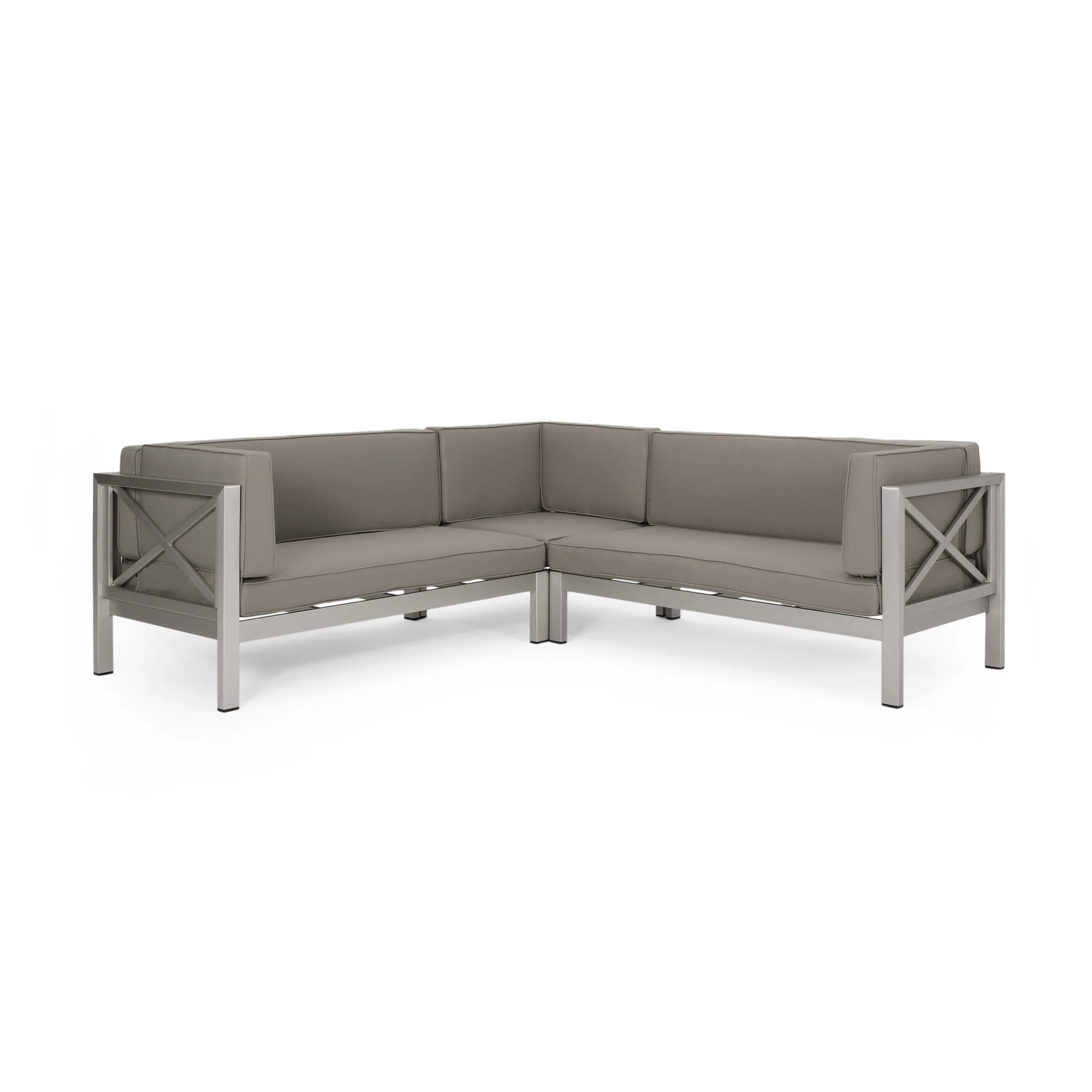 Morocco Vista Outdoor Modern 5 Seater V-Shaped Sectional Sofa Set - furnishings