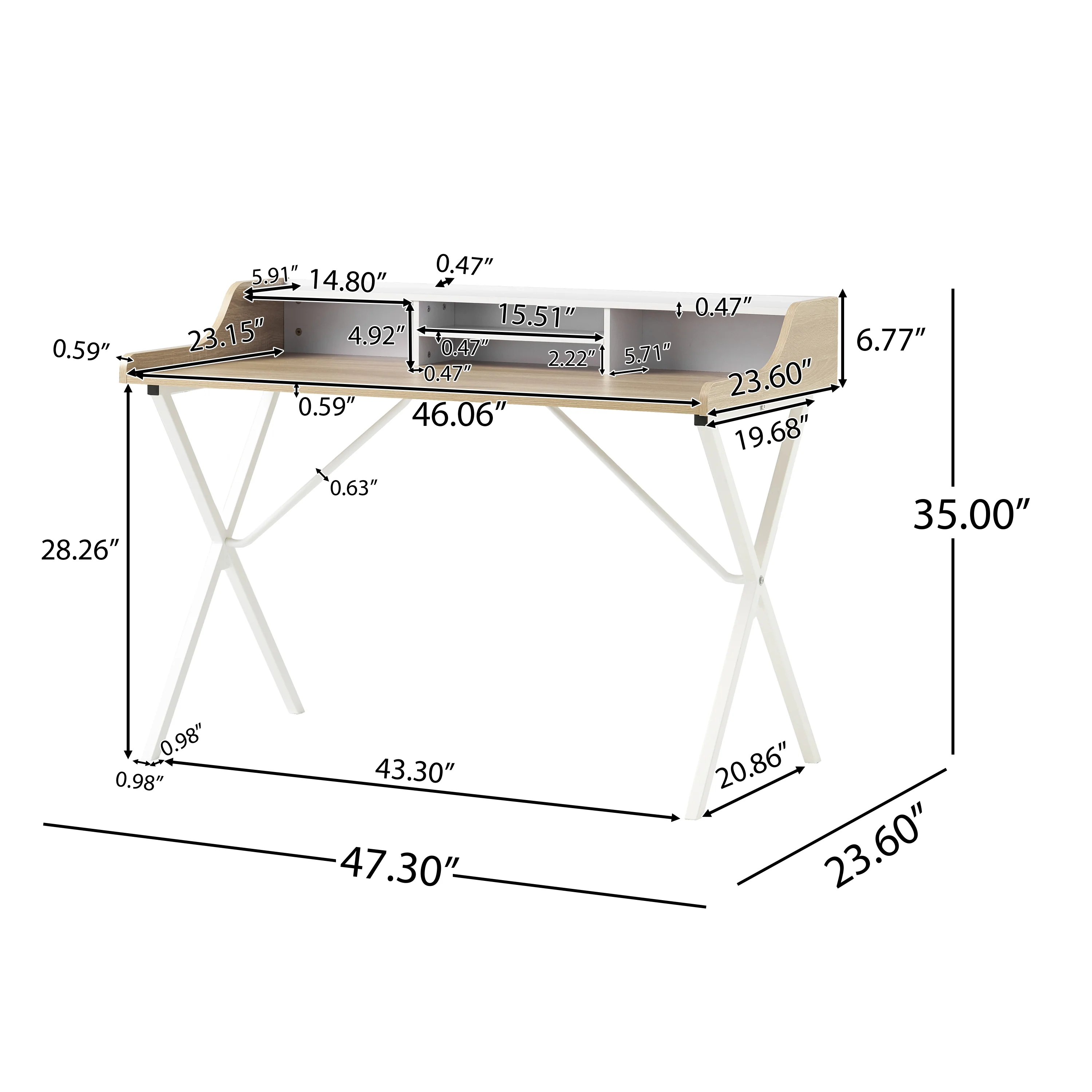 Alexandria Modern Faux Wood Computer Desk - furnishings