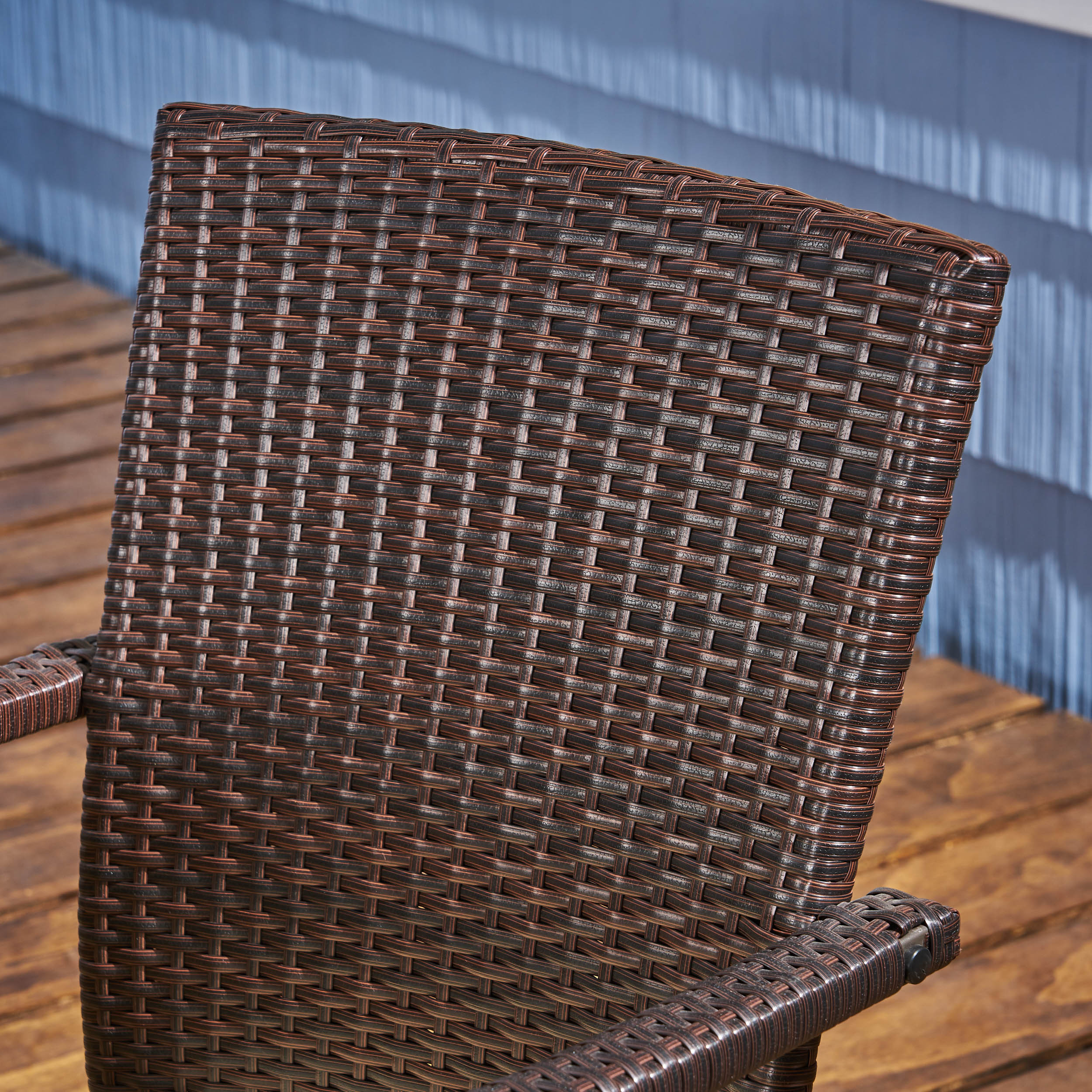 Dawn Outdoor 6-Seater Wood and Wicker Chair and Bench Dining Set - furnishings