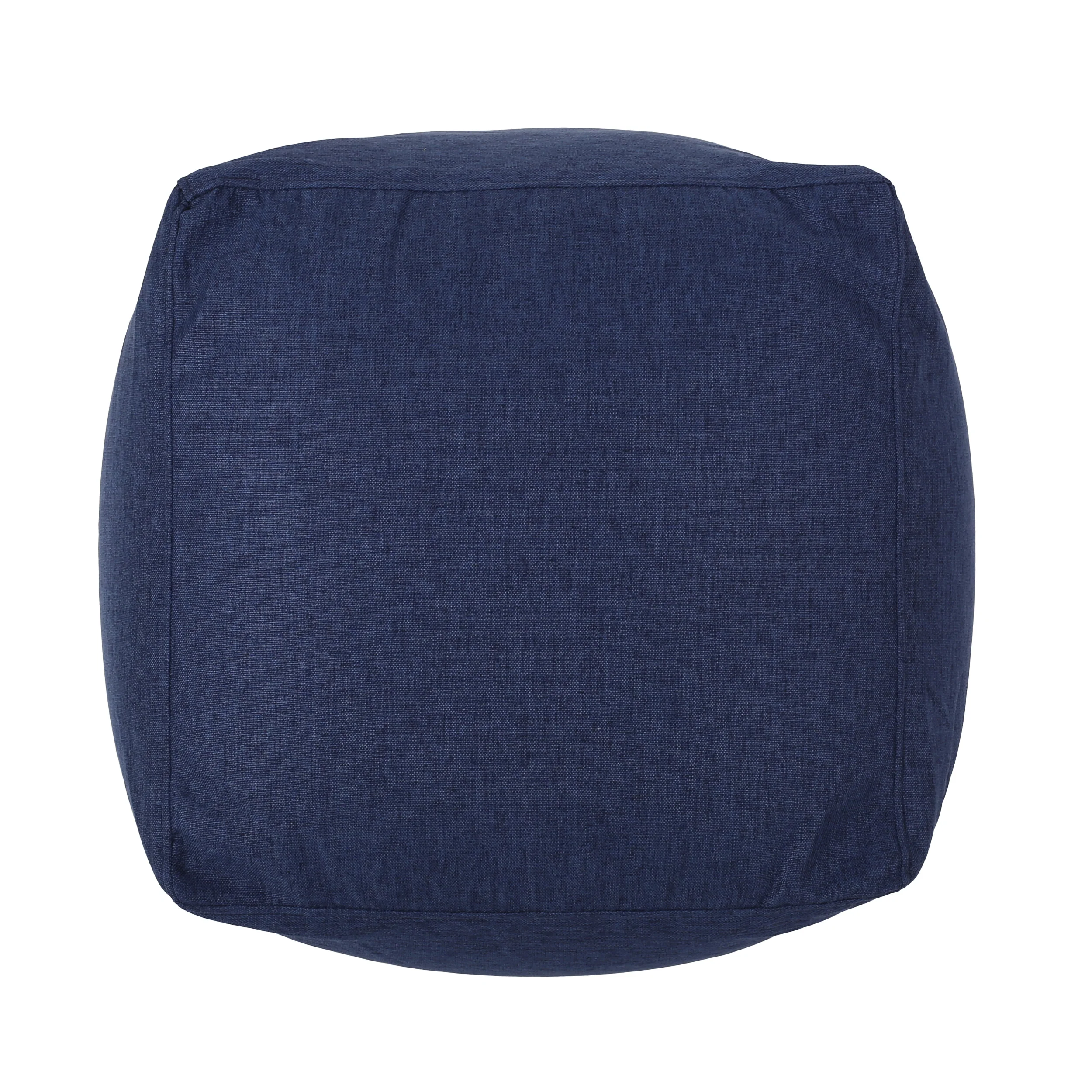Punjab Tattnall Contemporary Two Tone Fabric Cube Pouf - furnishings