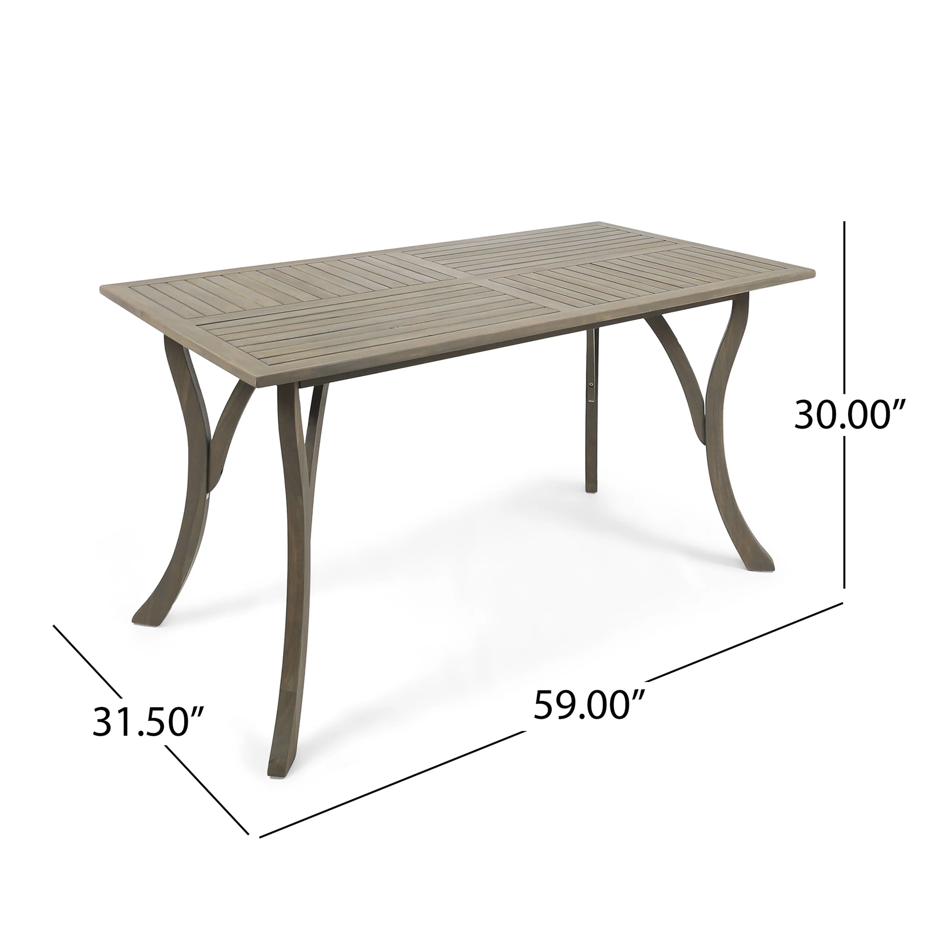 Robin Outdoor 7 Piece Wood and Wicker Dining Set, Gray and Gray - furnishings