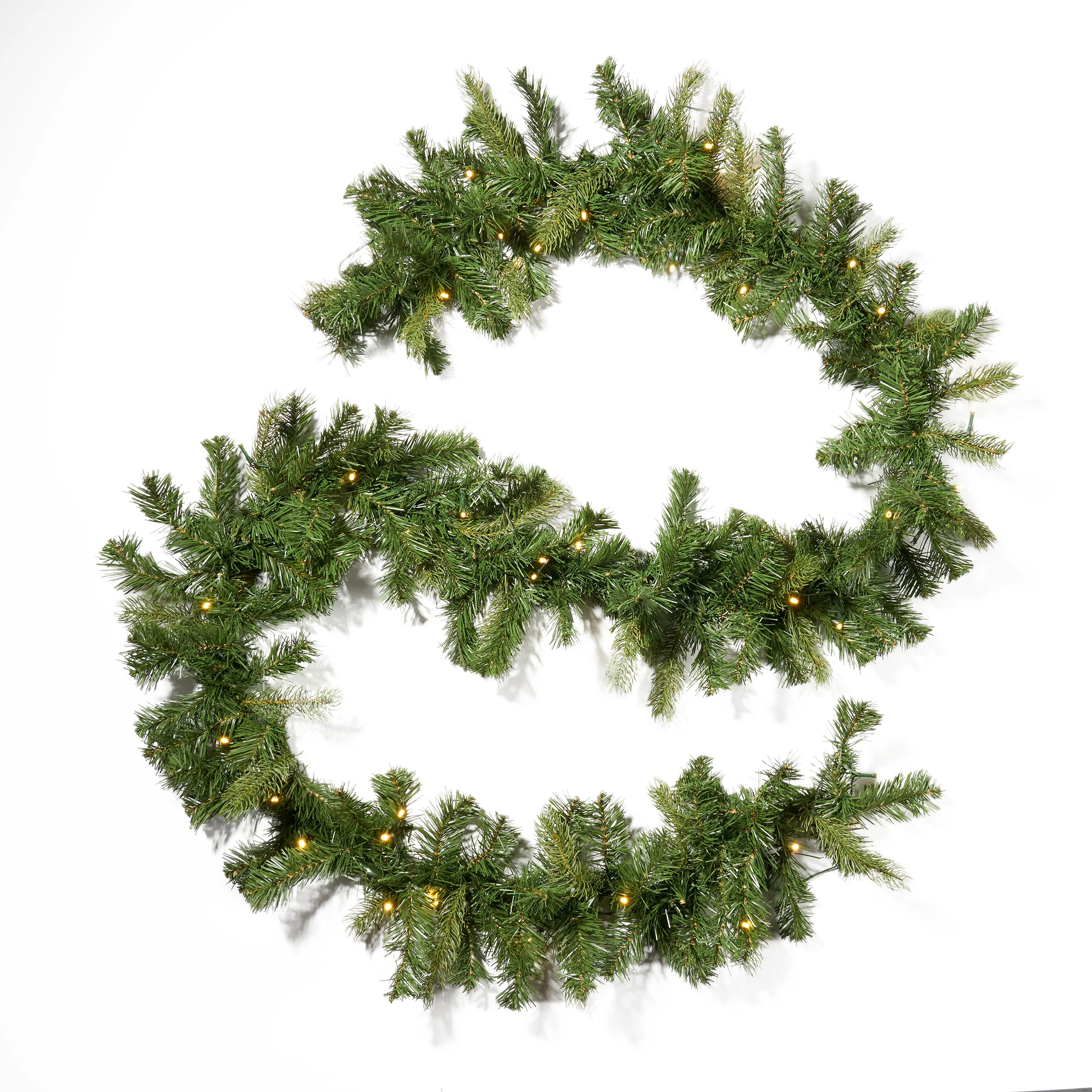 9-foot Mixed Spruce Pre-Lit Warm White LED Artificial Christmas Garland - furnishings