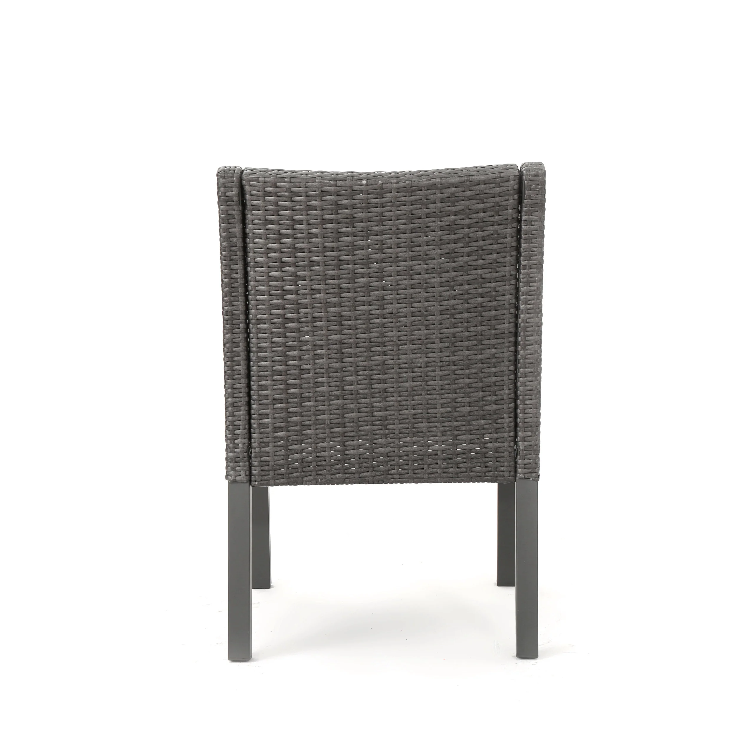 Keen Outdoor 5 Piece Wood and Wicker Dining Set, Gray and Gray - furnishings