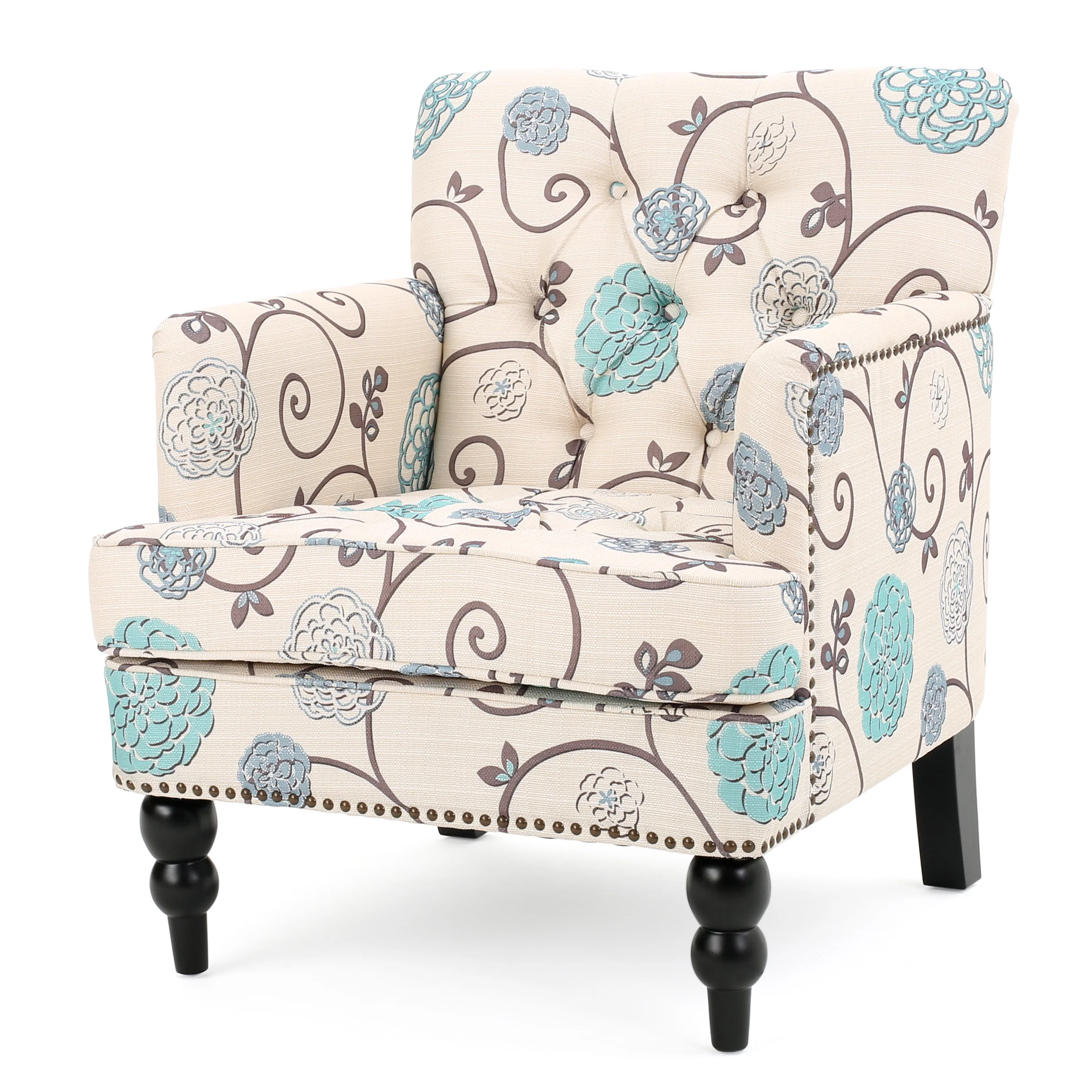 Madene Tufted Back Fabric Club Chair - furnishings