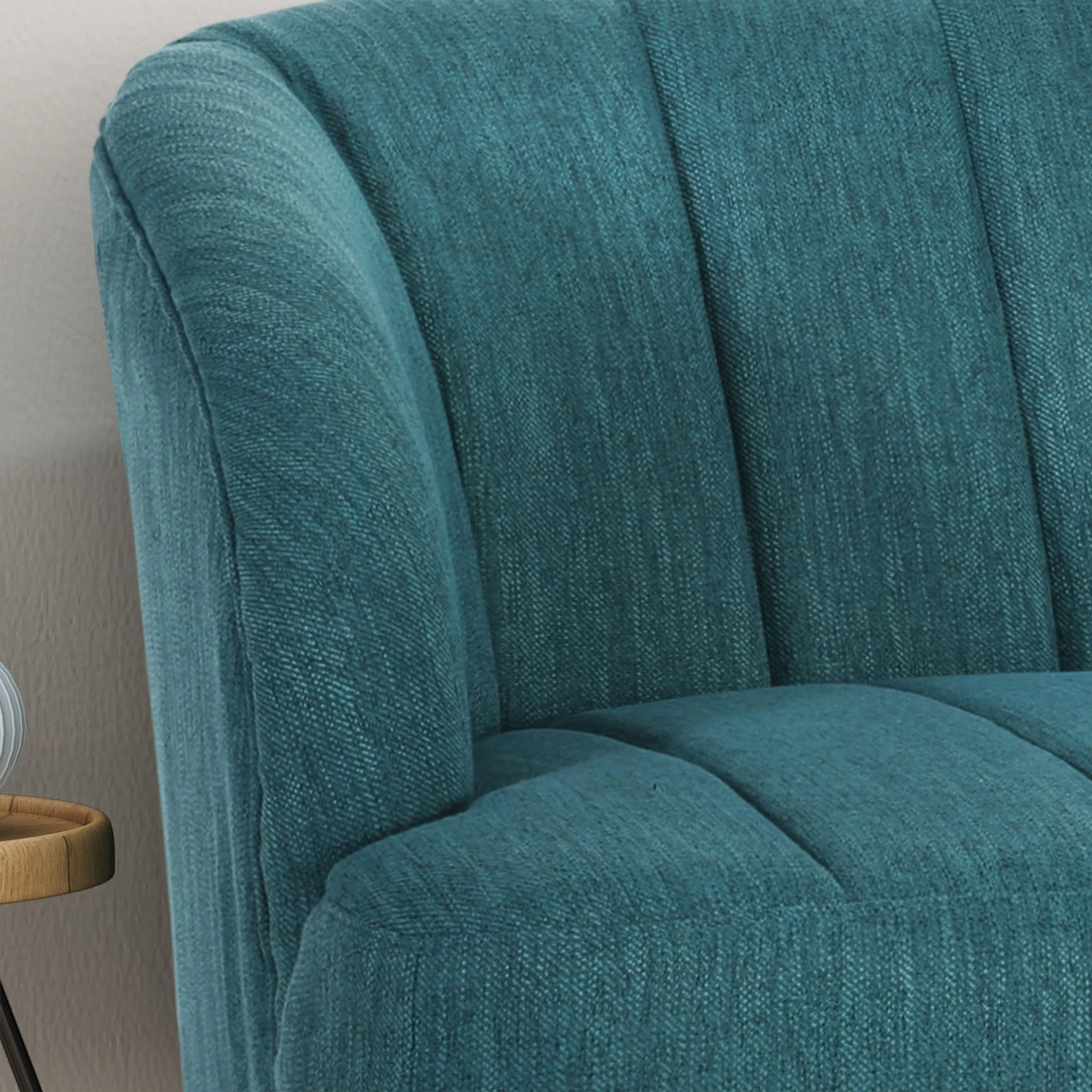 Kyra Modern Fabric Settee with Hairpin Legs - furnishings