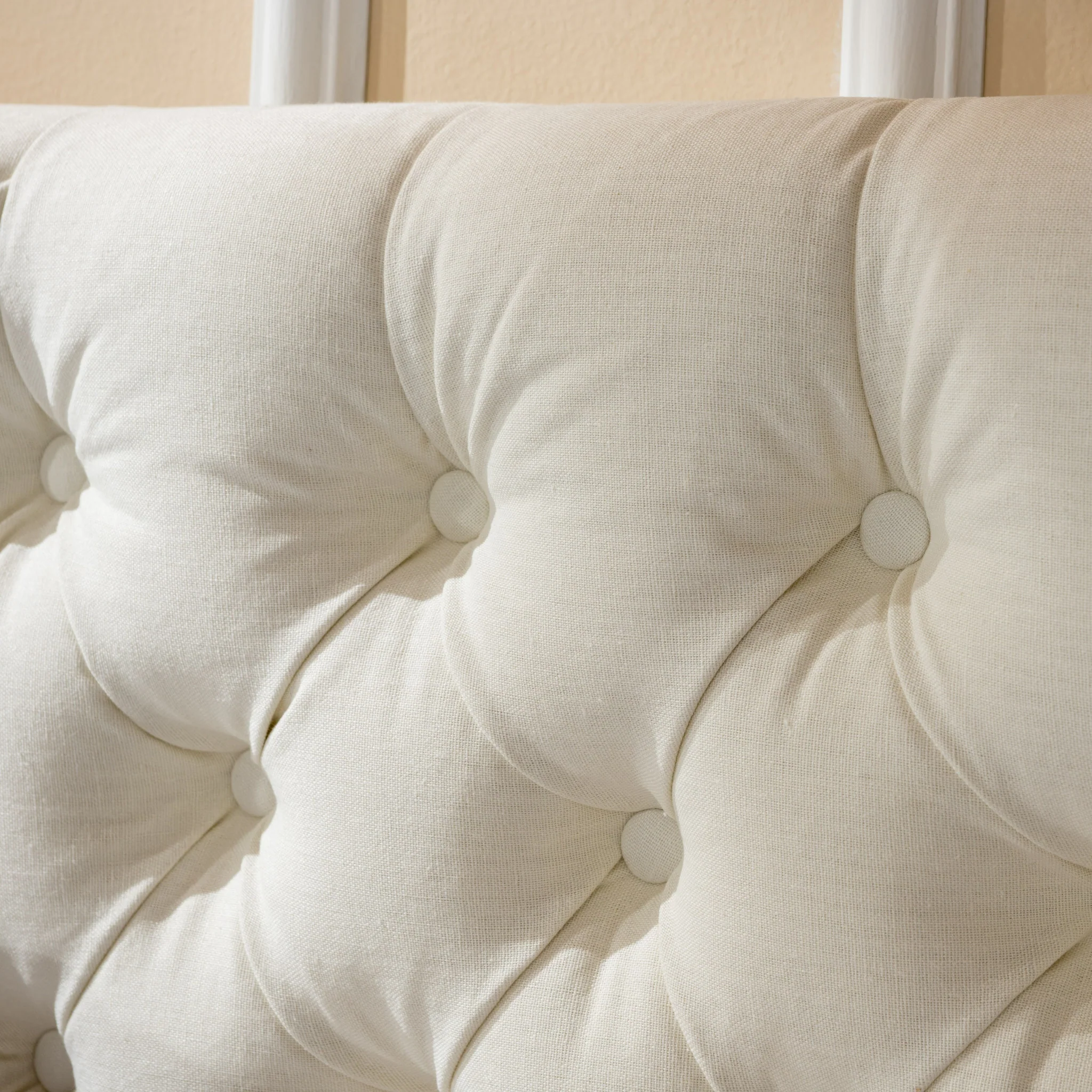 Brunet Contemporary Button Tufted Fabric Queen/Full Headboard - furnishings