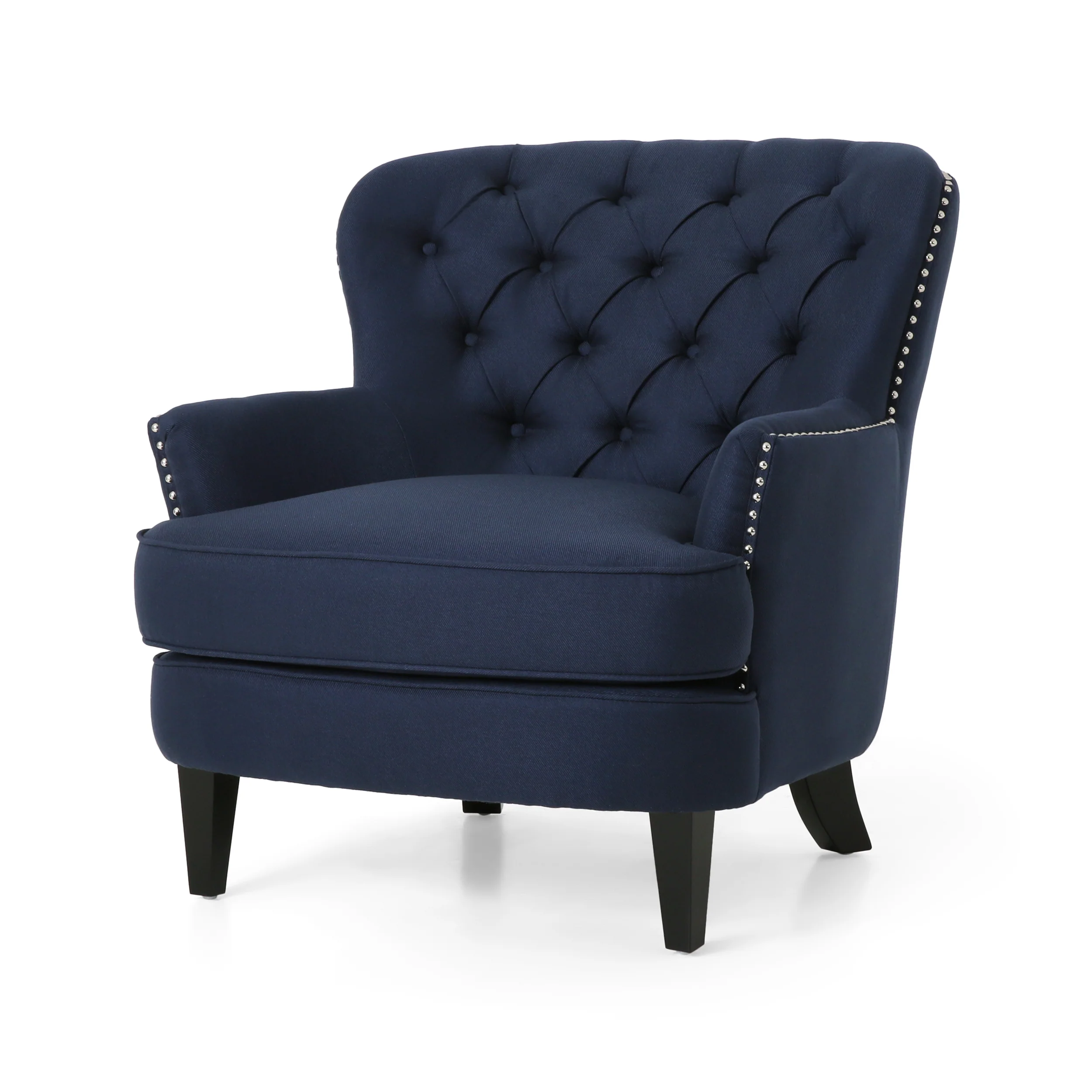 Jaxen Contemporary Tufted Fabric Club Chair and Ottoman Set - furnishings