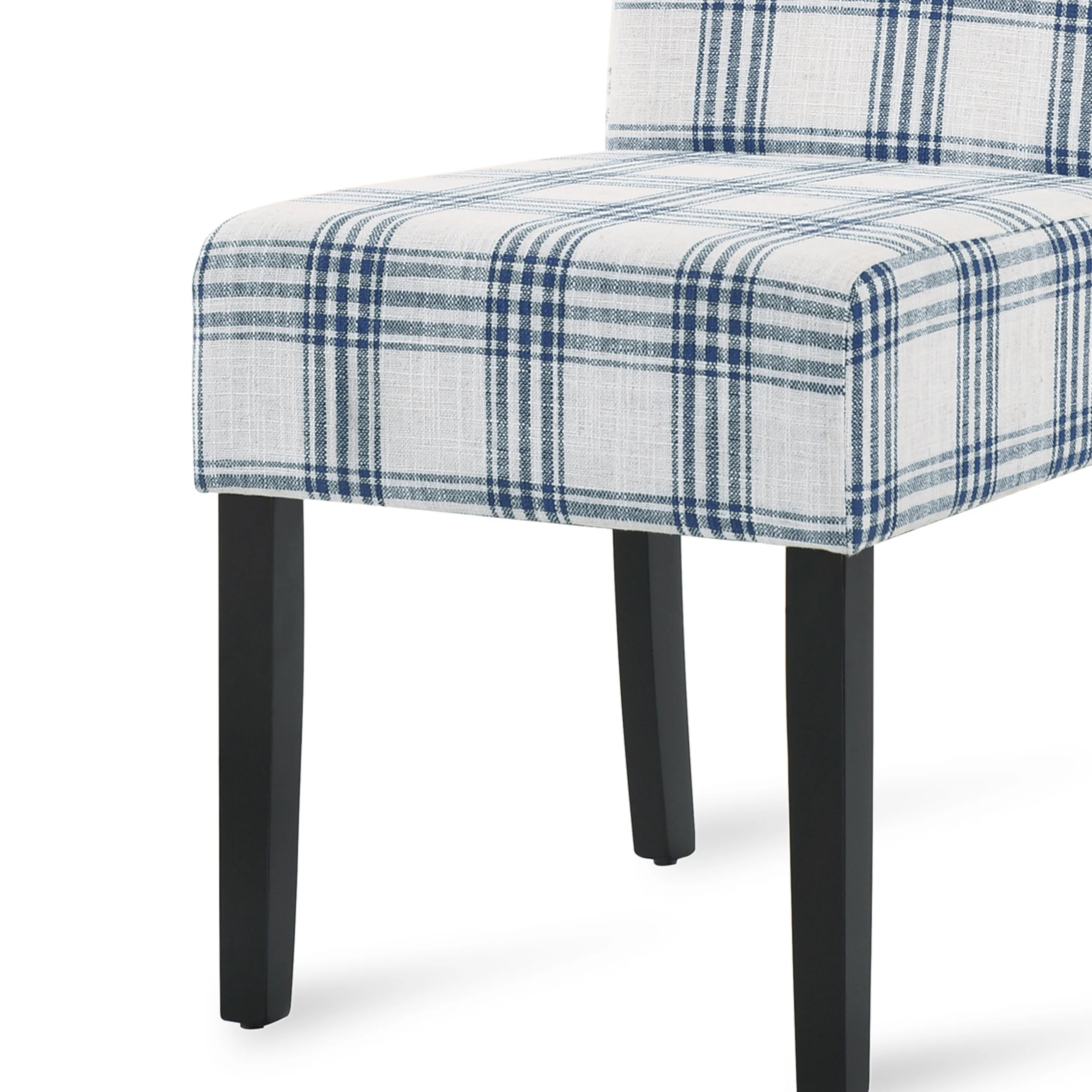 Percival Contemporary Upholstered Plaid Dining Chairs, Set of 2 - furnishings