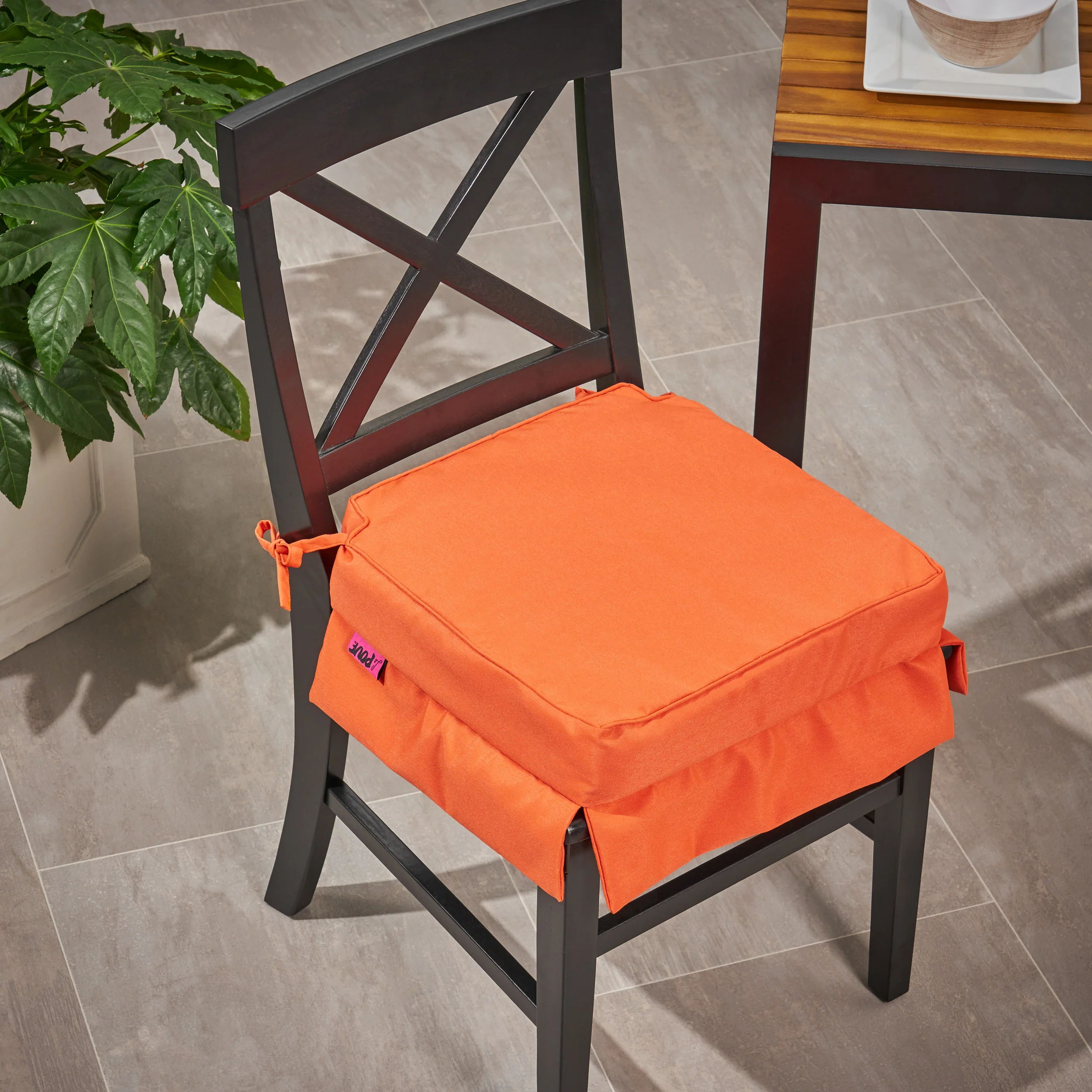Sanscar Outdoor Fabric Classic Skirted Chair Cushion - furnishings