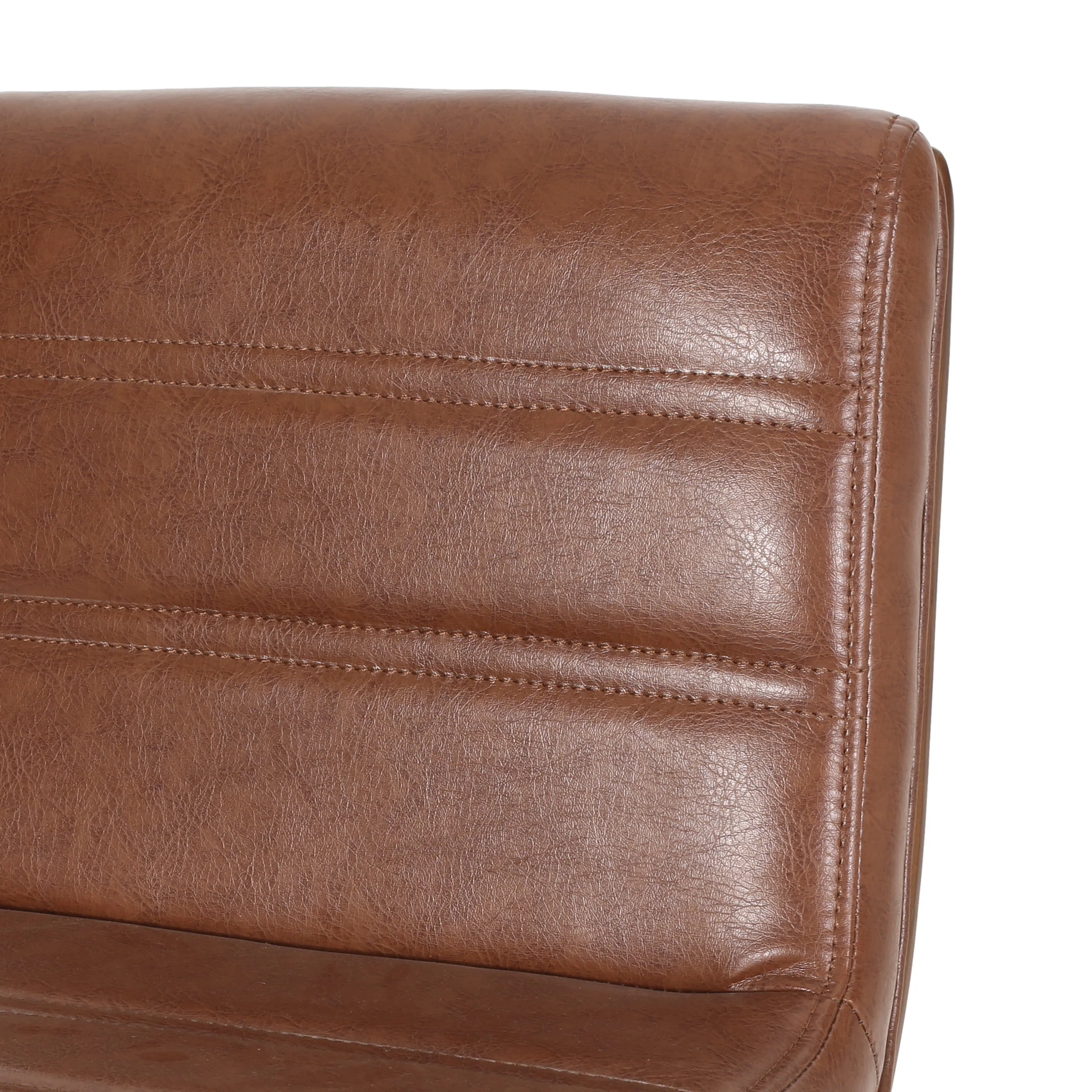Mendon Mid Century Modern Channel Stitch Bentwood Swivel Barstools, Set of 2 - furnishings