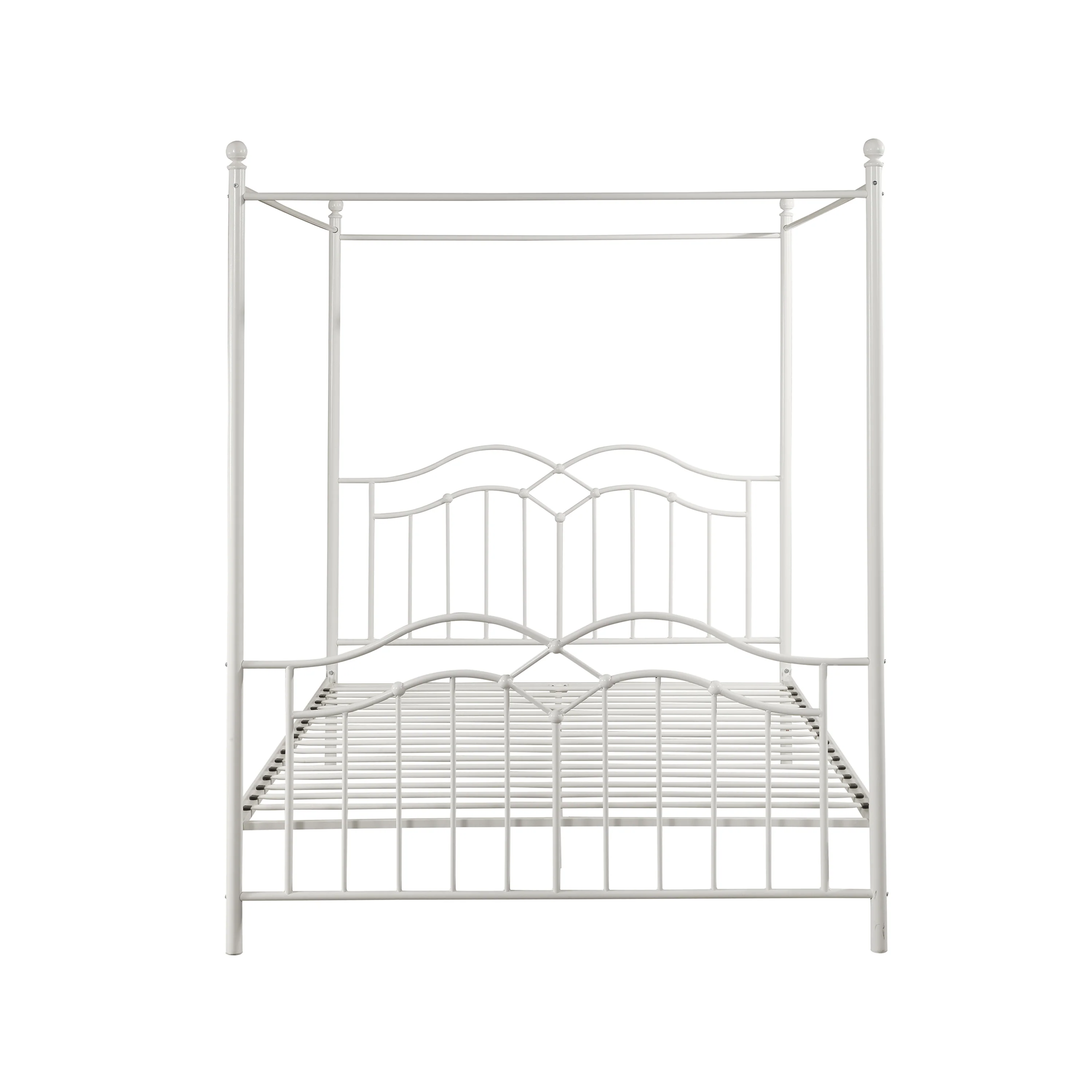 Simona Traditional Iron Canopy Queen Bed Frame - furnishings