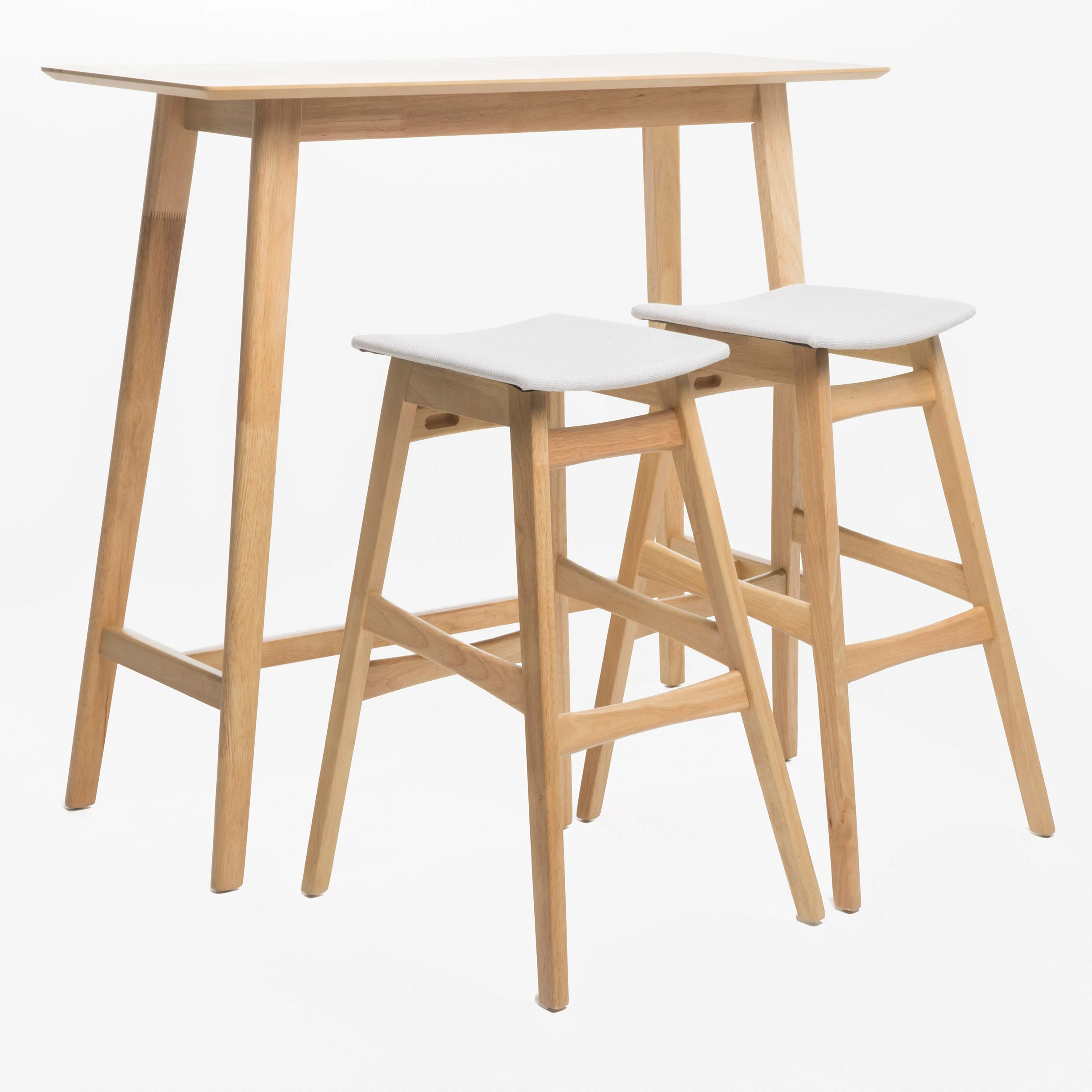 Ethel Natural Oak Finish Rectangular 3 Piece Bar Set - furnishings