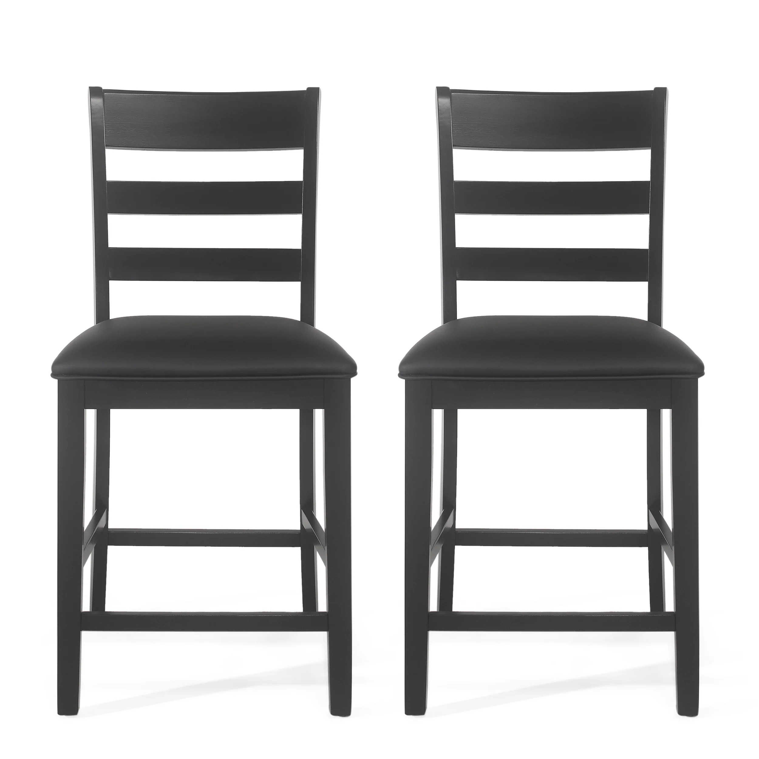 Boughton Farmhouse Upholstered Wood Counter Stools, Set of 2 - furnishings