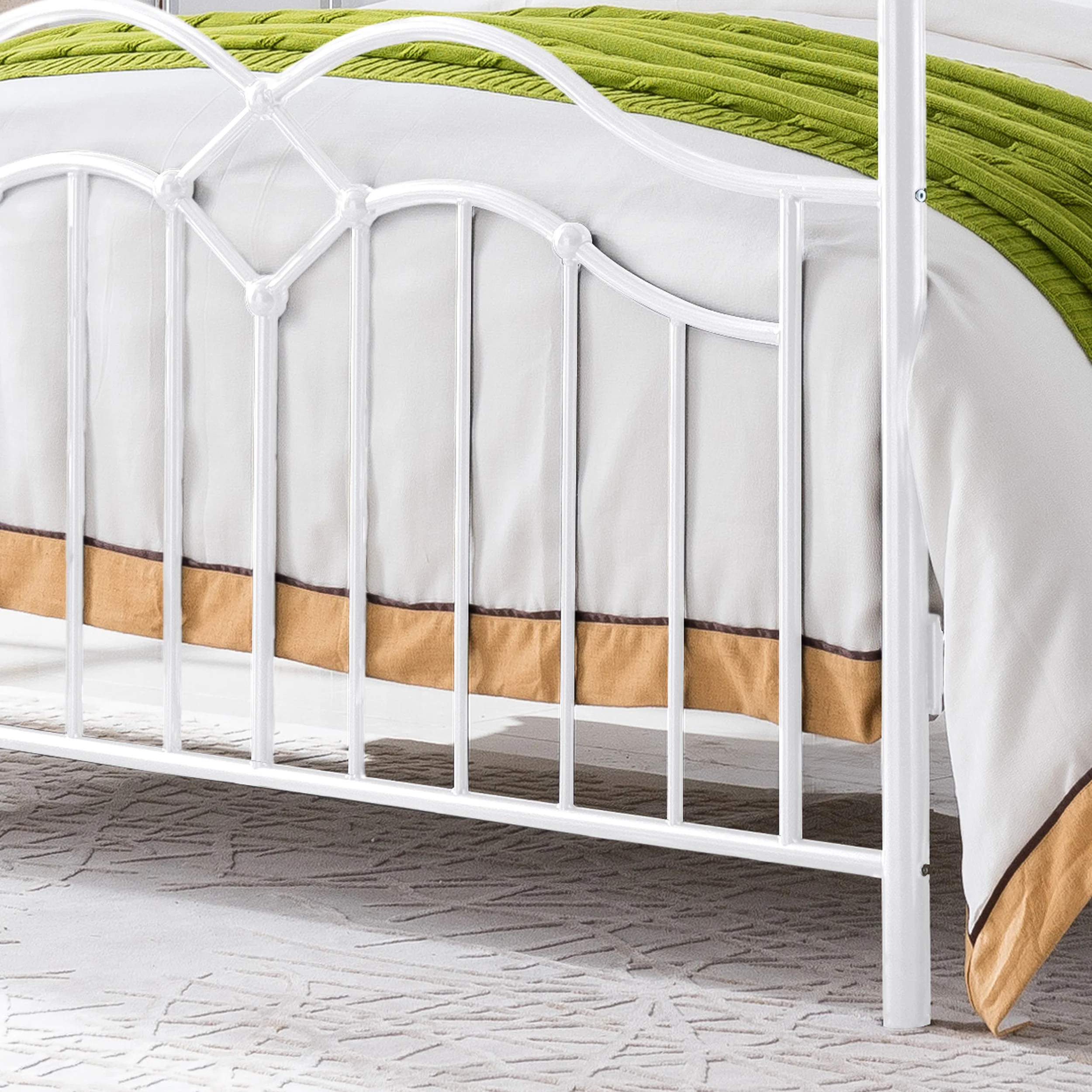 Simona Traditional Iron Canopy Queen Bed Frame - furnishings