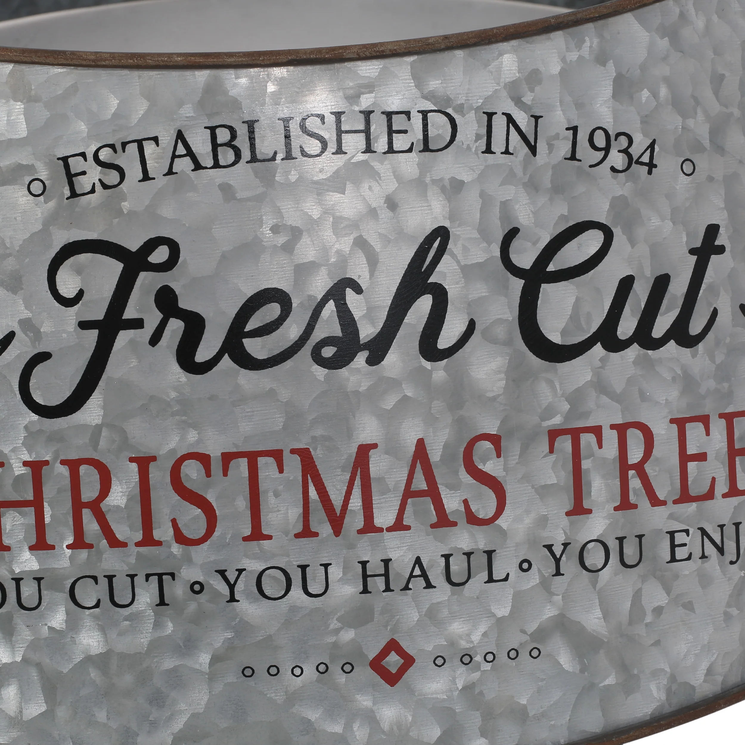 Farrarville Metal Christmas Tree Collar, Antique Silver - furnishings