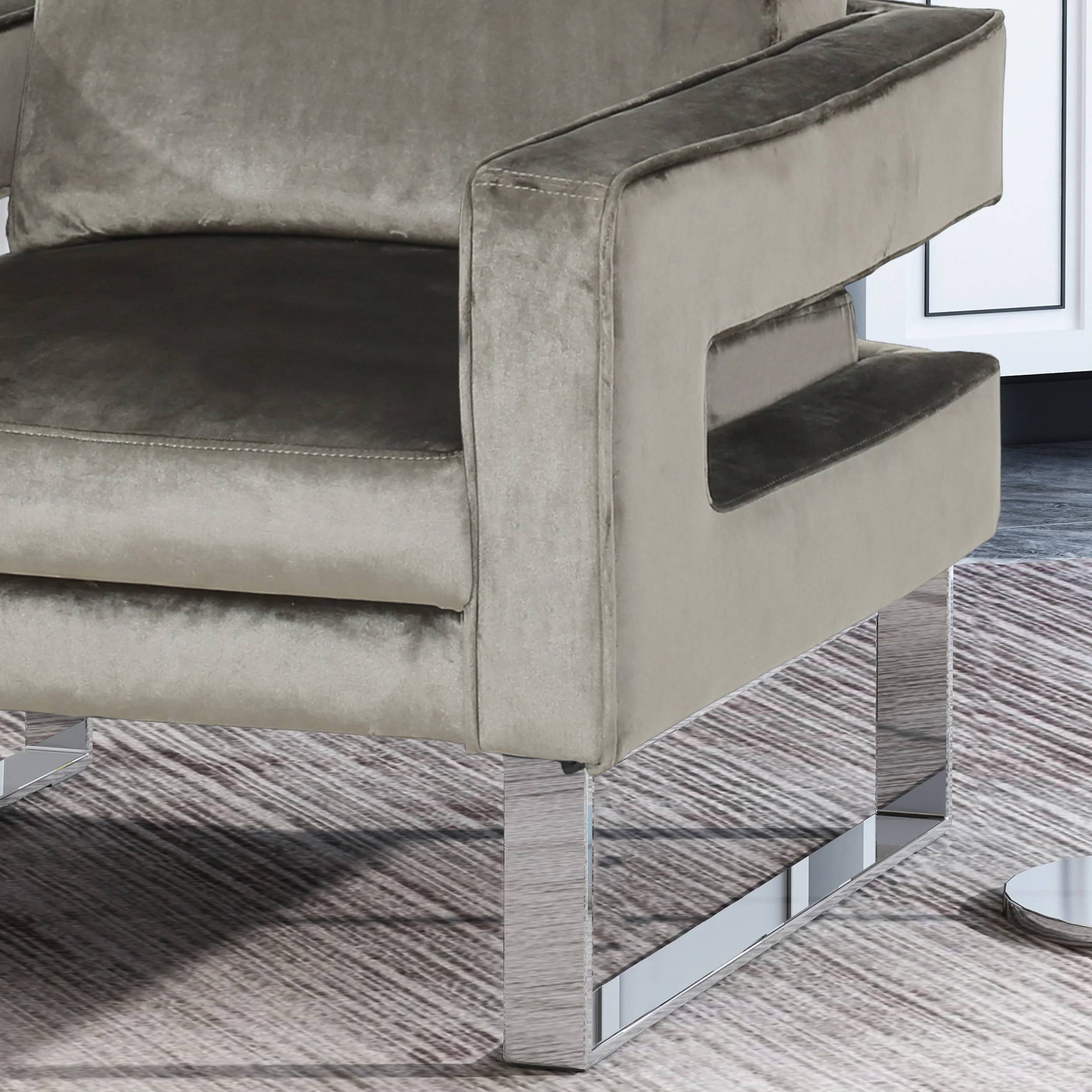 Alitzel Modern Glam Velvet Club Chair - furnishings
