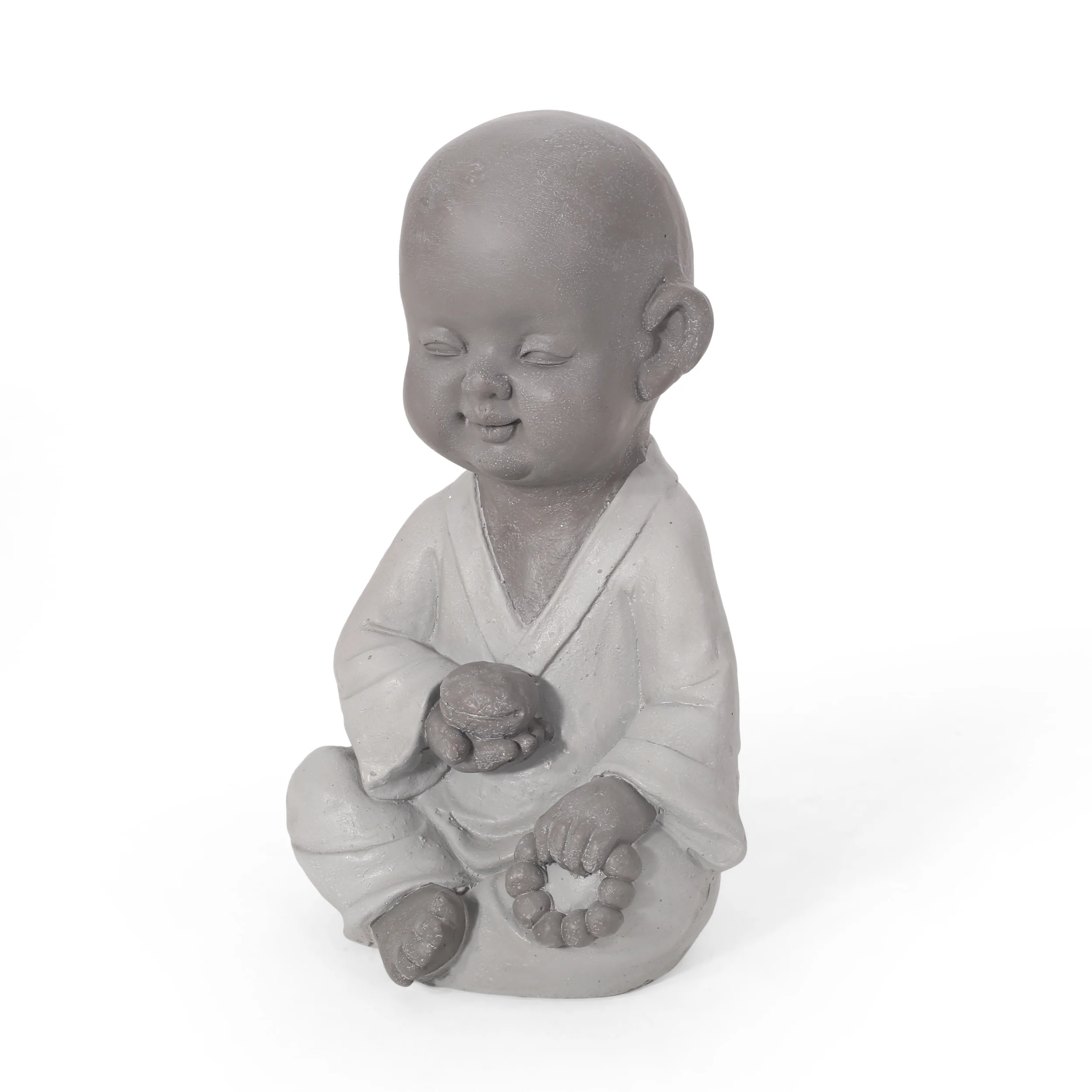 Orwell Outdoor Monk Garden Statue, Gray - furnishings