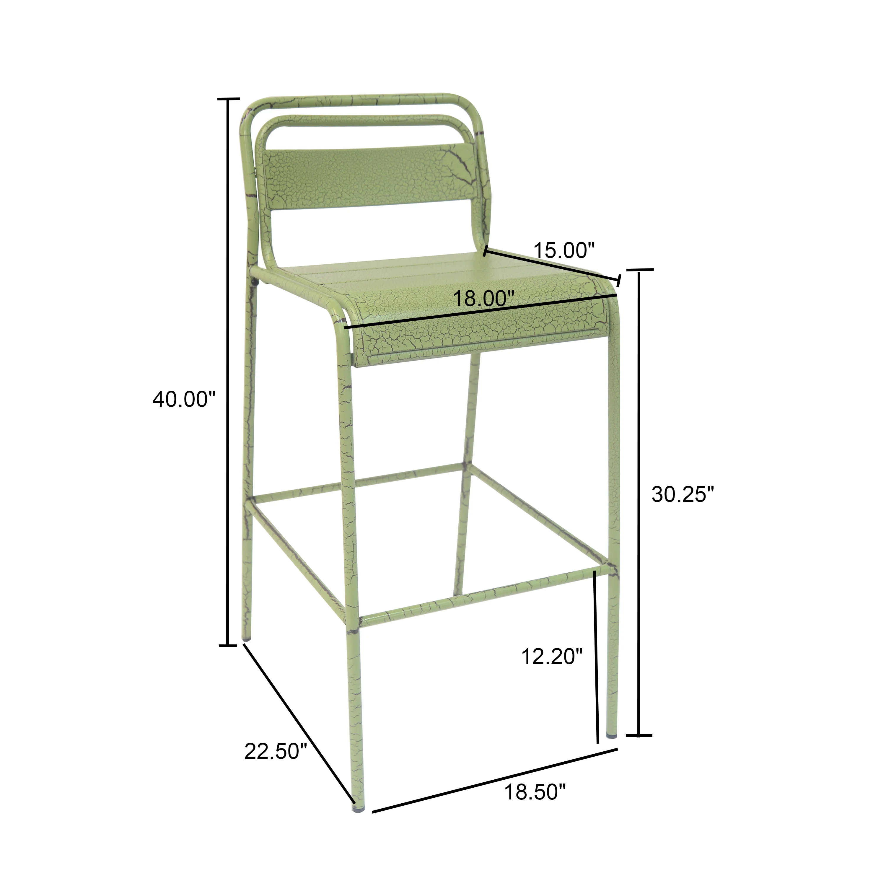 Liam Outdoor Patio Bar Stools, Iron, Set of 2 - furnishings