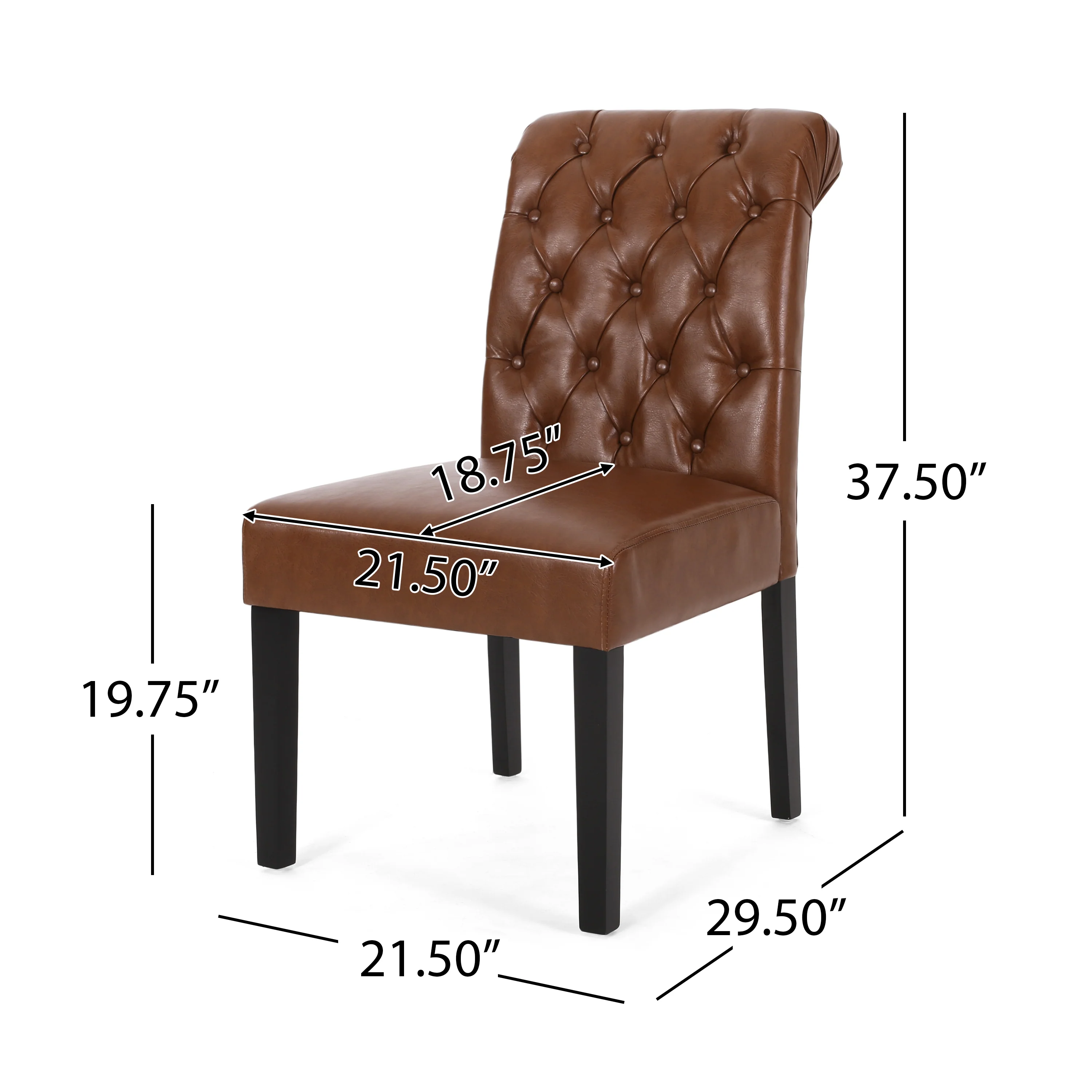 Emerson Contemporary Tufted Rolltop Dining Chairs, Set of 6 - furnishings