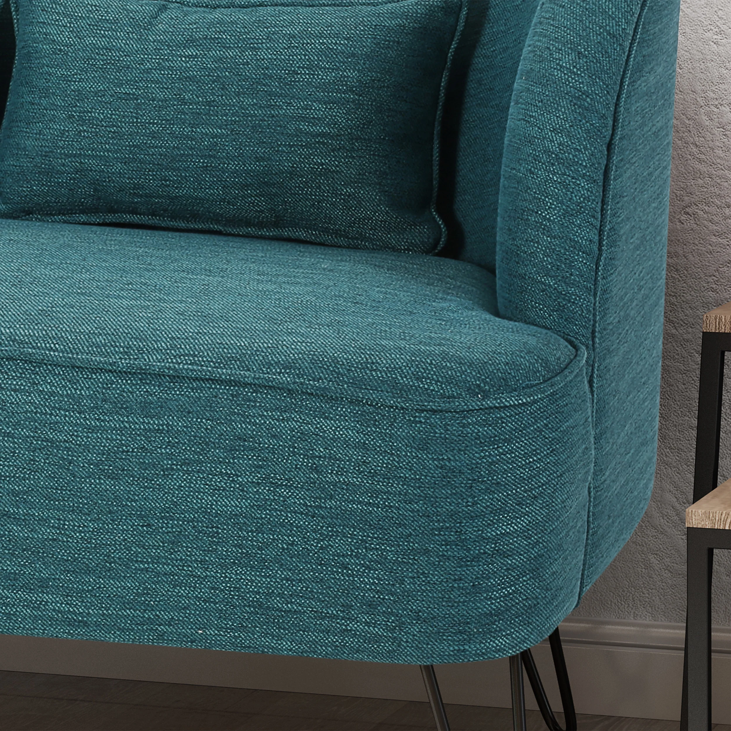 Jordan Modern Fabric Settee with Hairpin Legs - furnishings