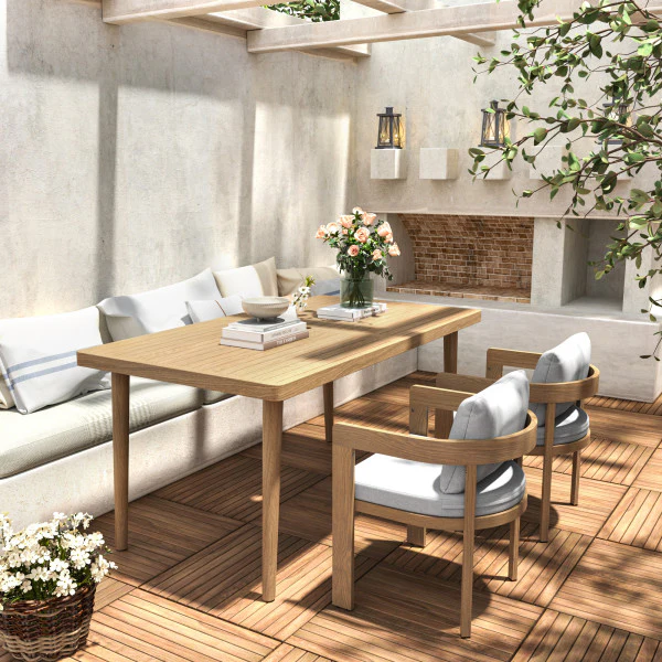 Olaly Modern Boucle Dining Chairs with Arms & Aluminum Frame - furnishings