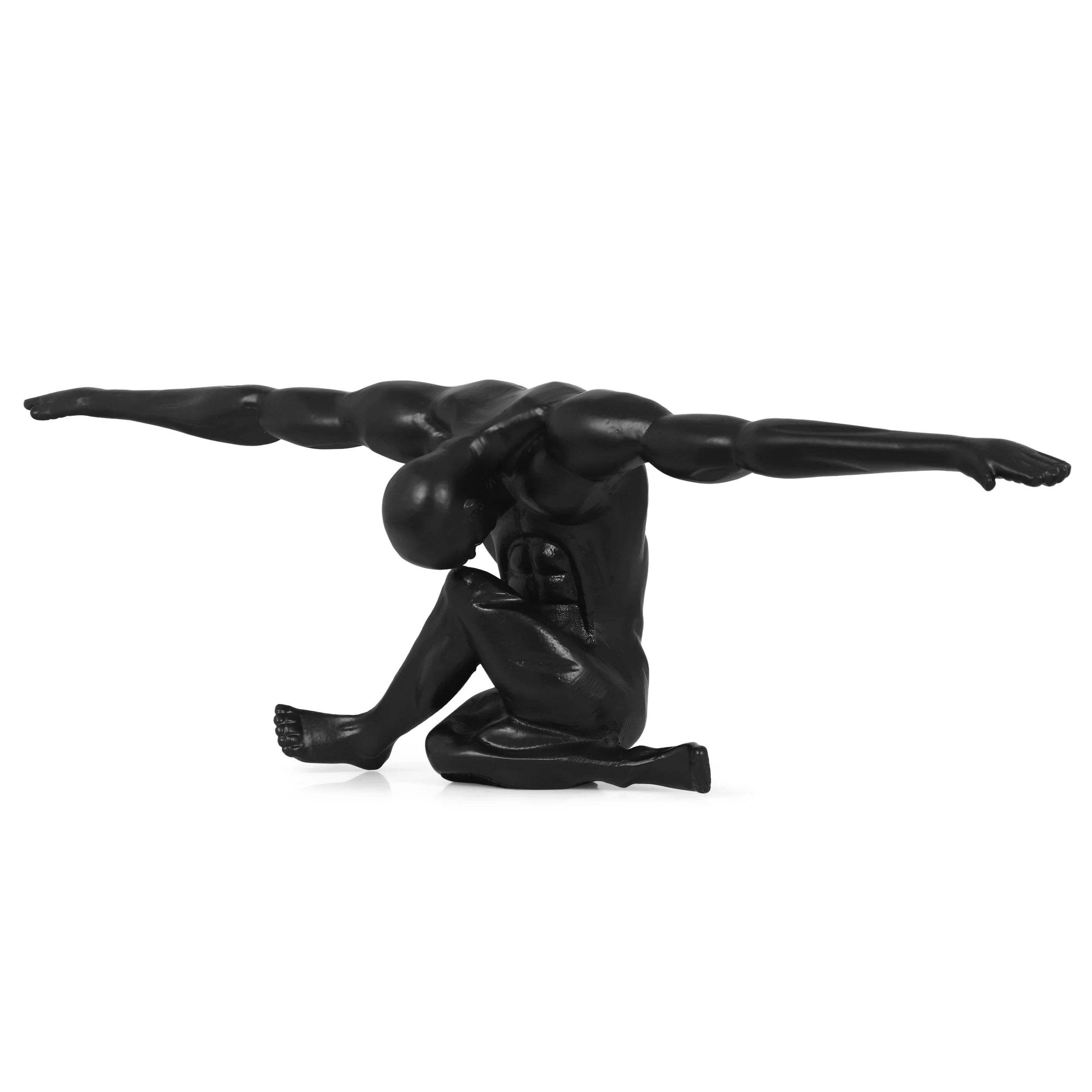Rawson Handcrafted Aluminum Athlete Sculpture, Black - furnishings