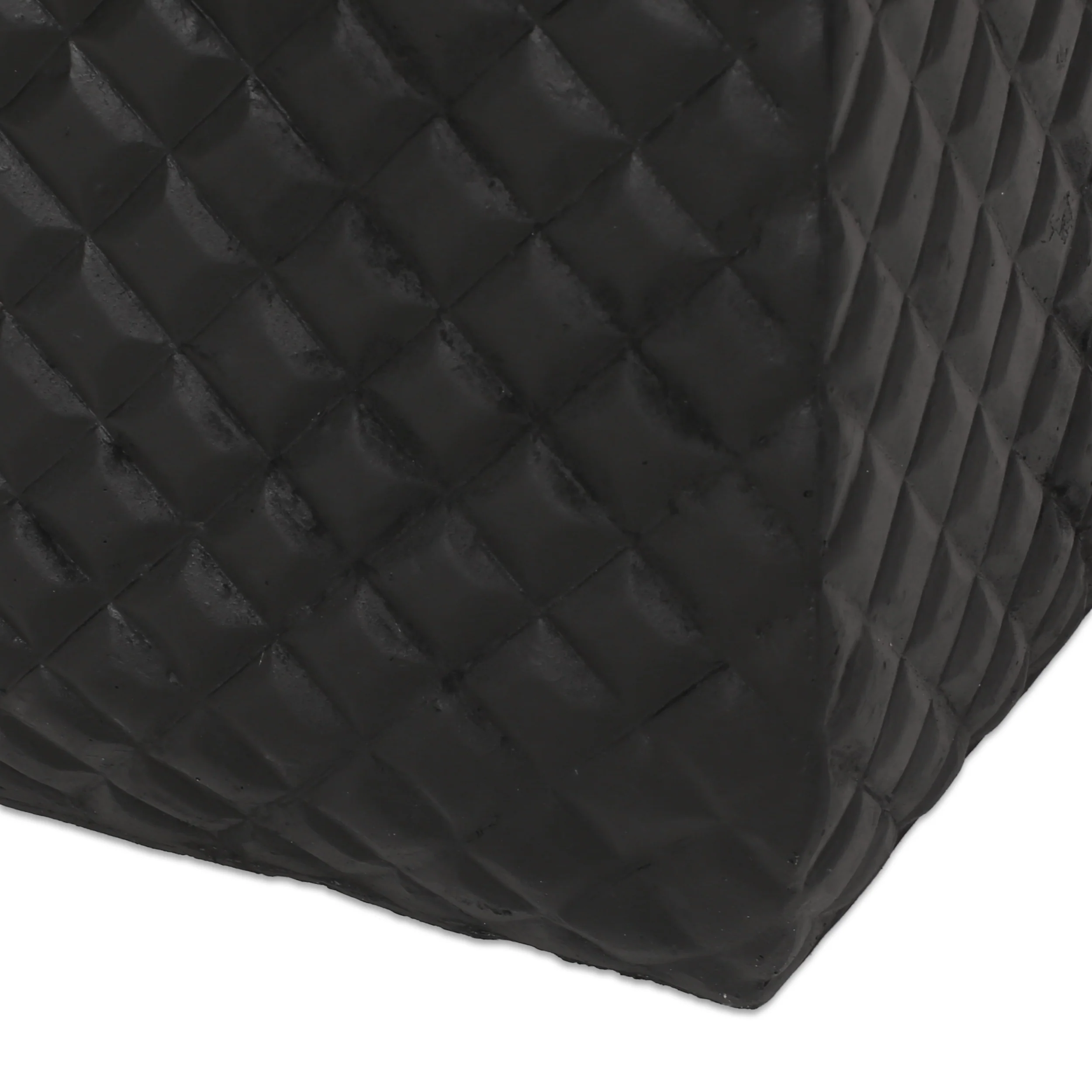 Harlar Outdoor Large and Small Cast Stone Planters, Set of 2, Matte Black - furnishings
