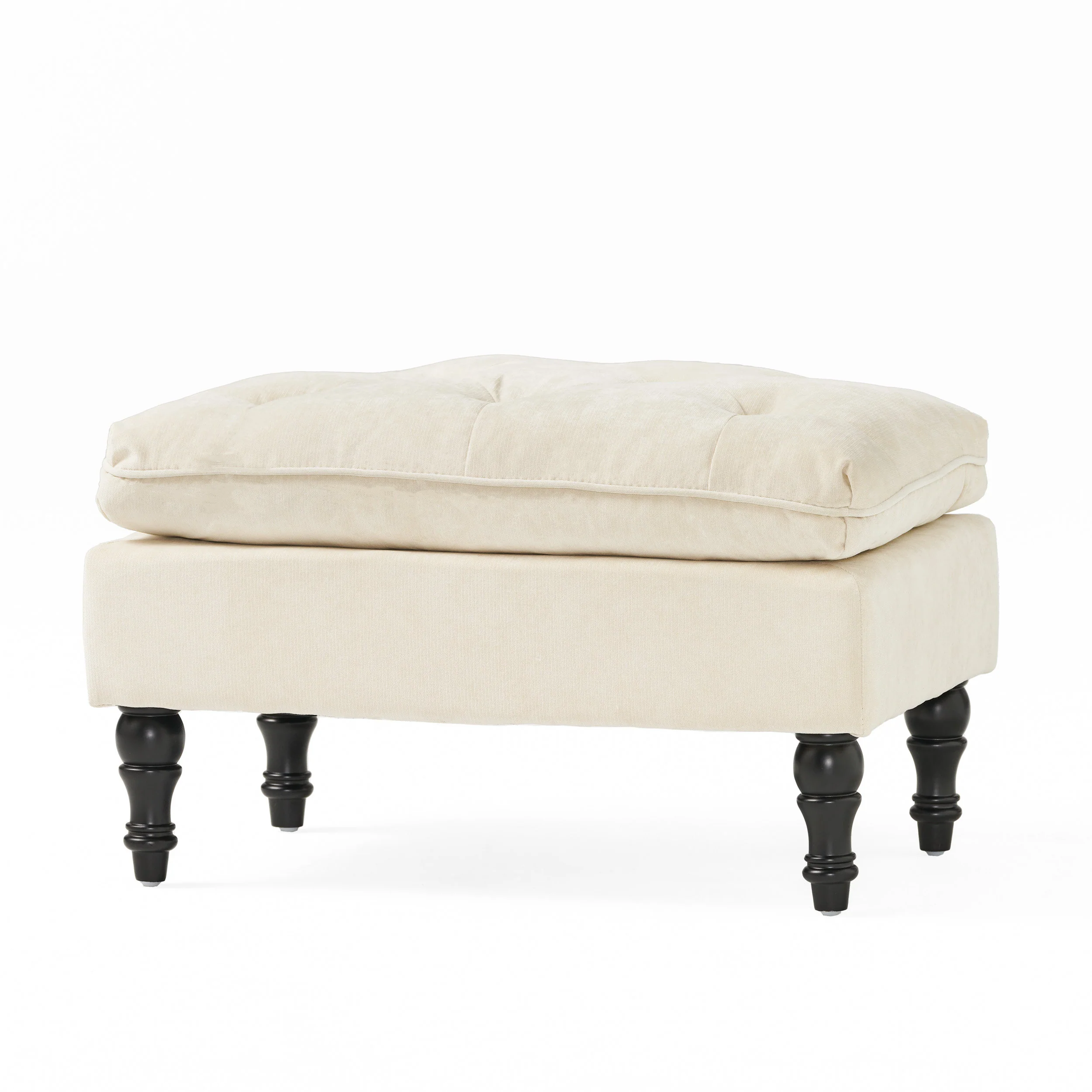 Cordoba Button Tufted Velvet Ottoman Footstool - furnishings