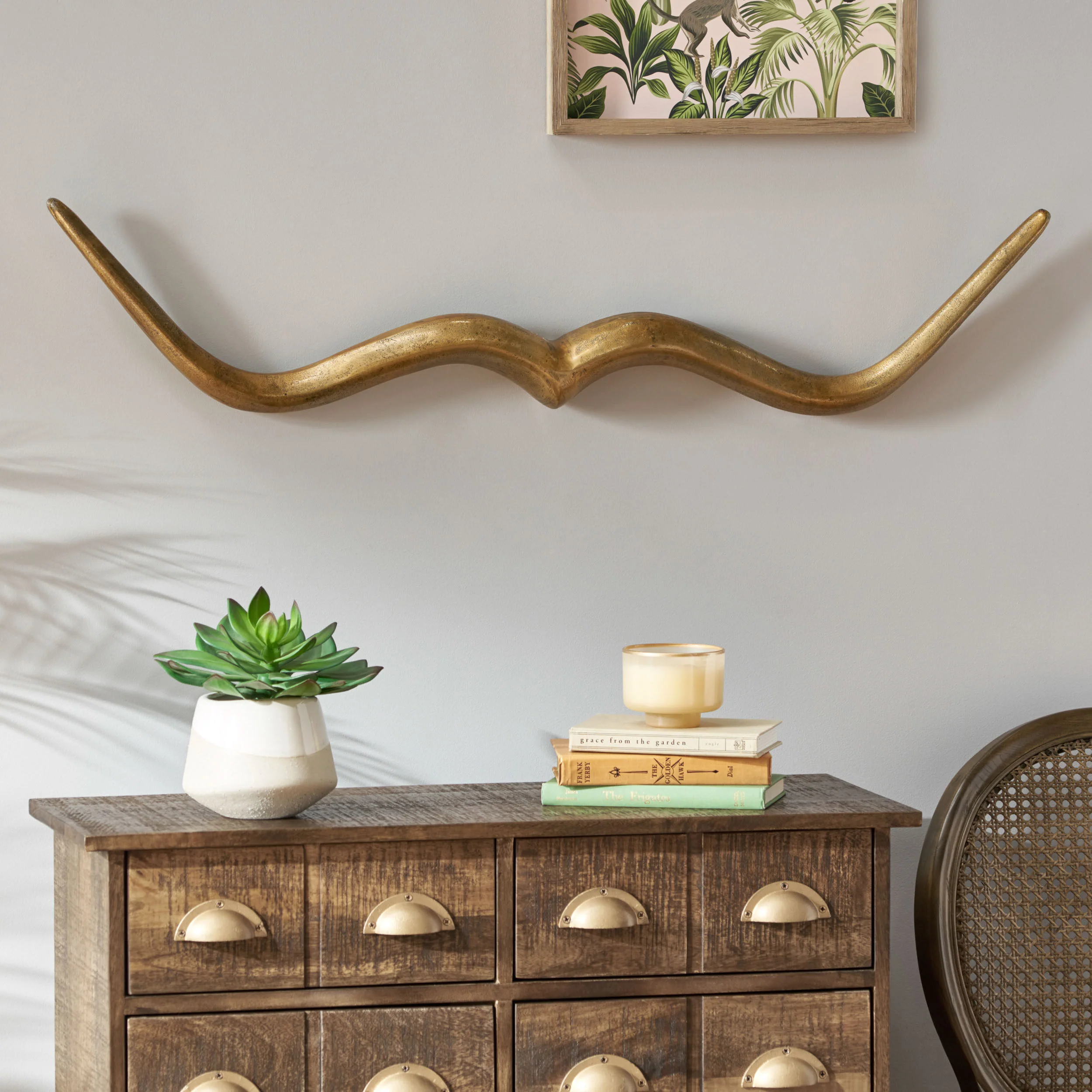 Blackshear Handcrafted Aluminum Mustache Wall Decor - furnishings