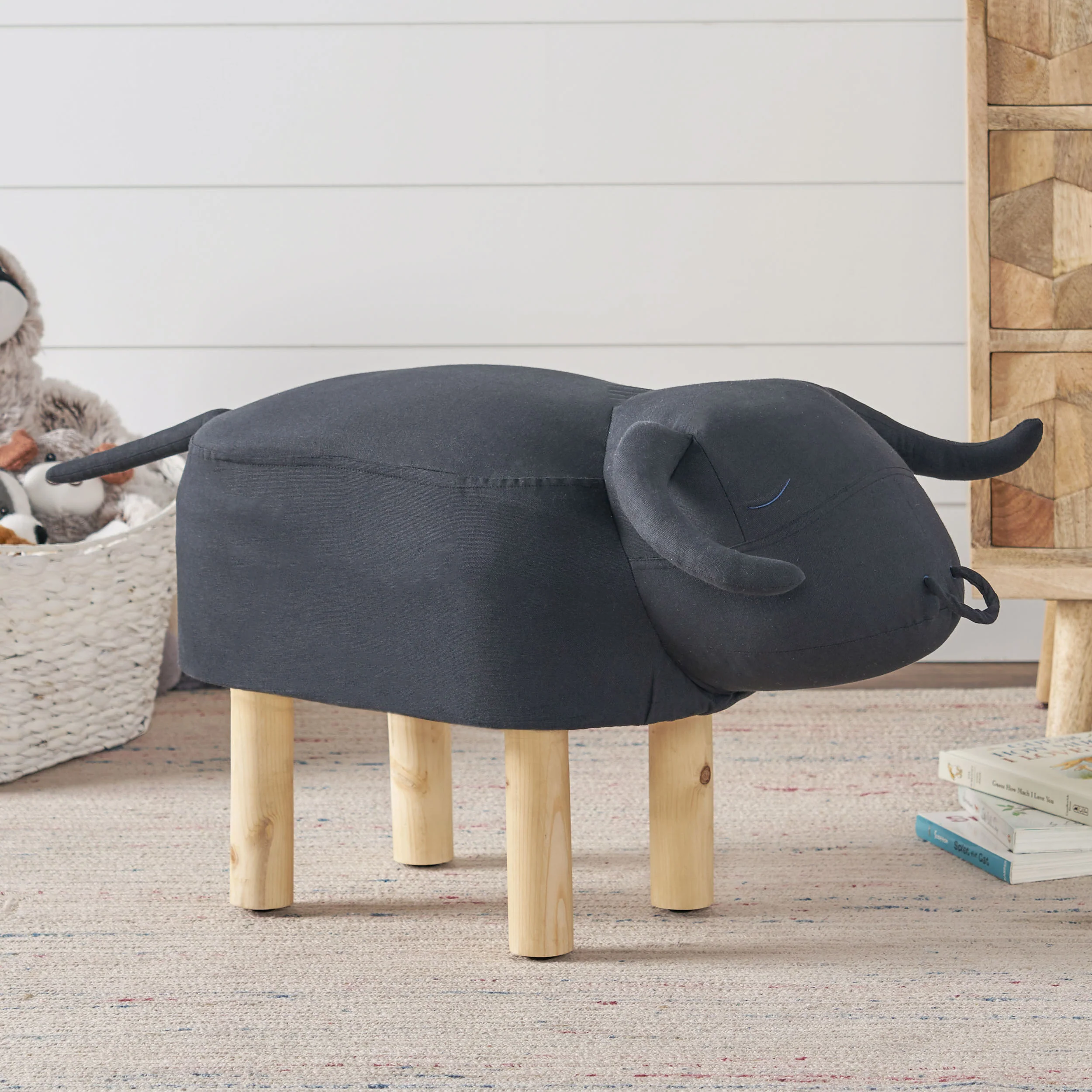 Ottavia Contemporary Kids Bull Ottoman - furnishings