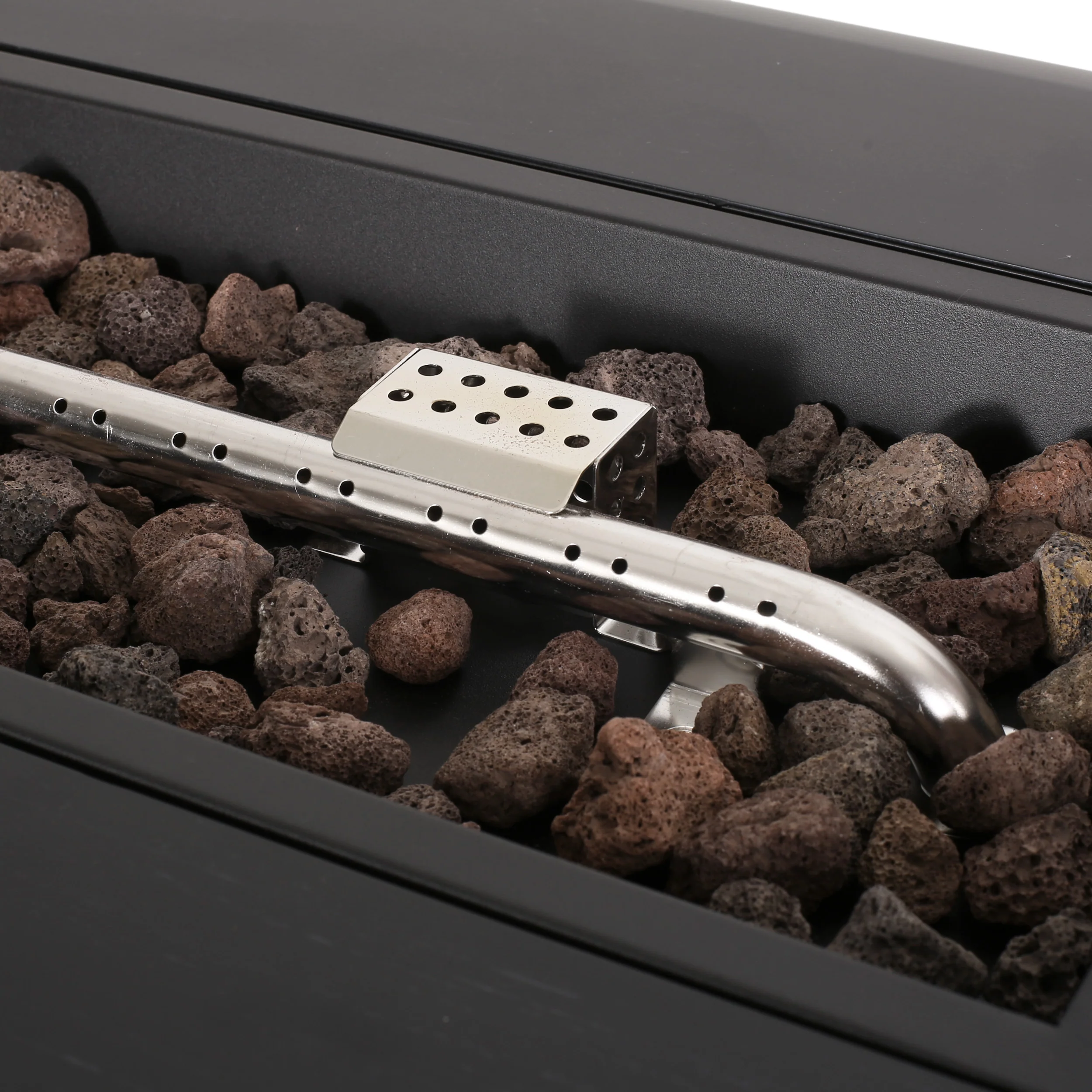 Riegel Outdoor 50000 BTU Rectangular Fire Pit with Tank Holder, Dark Gray - furnishings