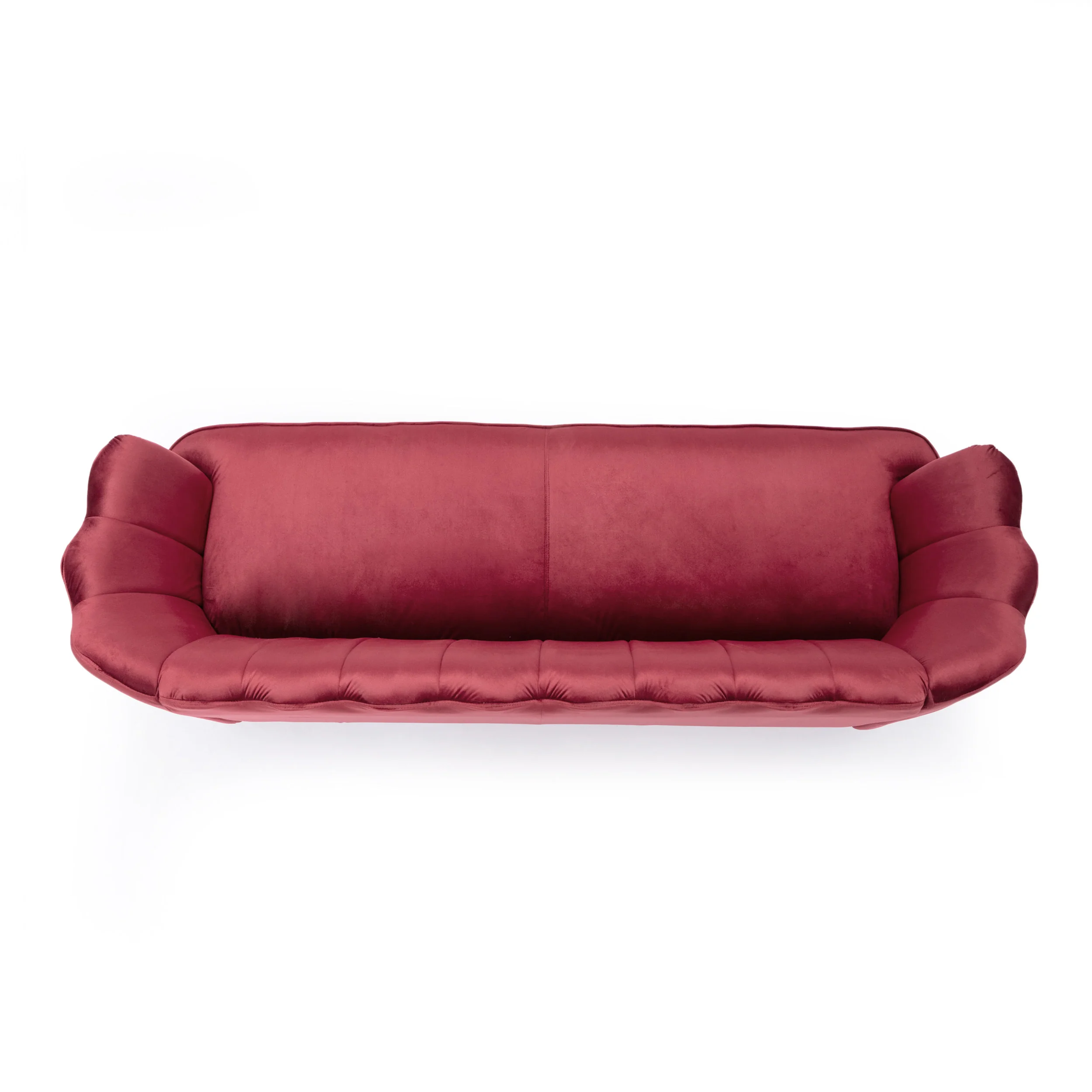 Ohnstad Modern Glam Velvet Channel Stitch 3 Seater Shell Sofa - furnishings