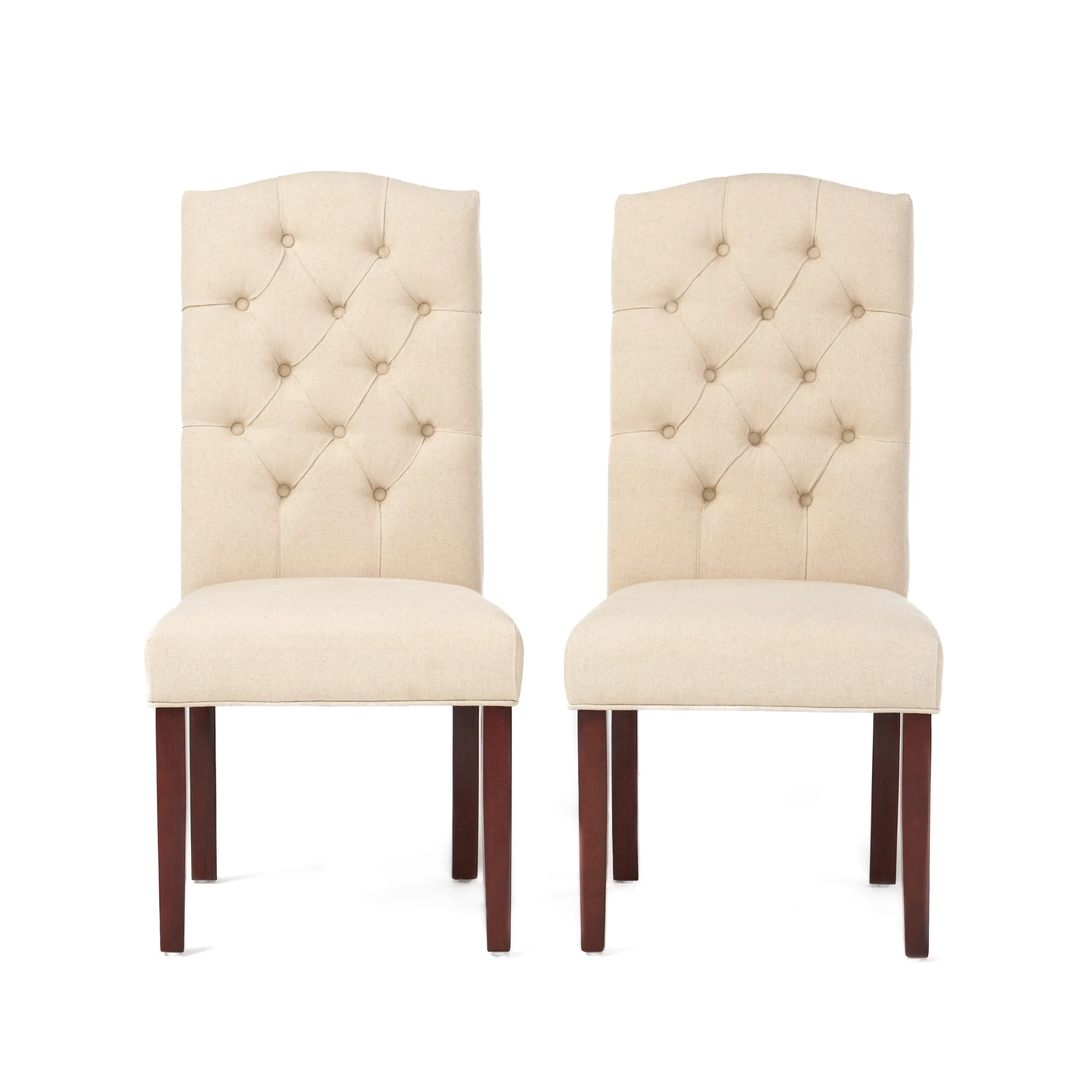 Clark Button Tufted Fabric Dining Chair with Tapered Legs, Set of 2 - furnishings