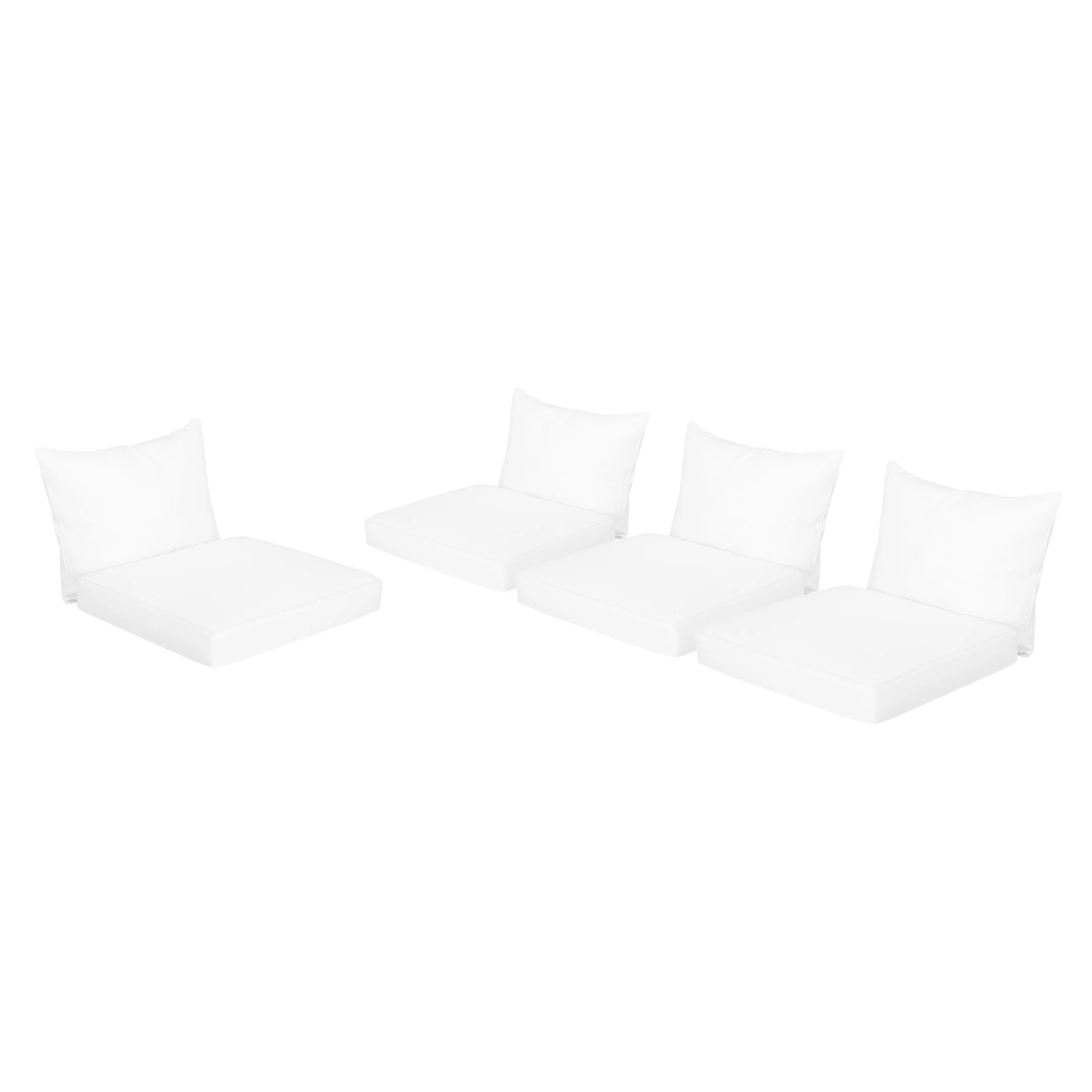 Luciella Outdoor Water Resistant Fabric Club Chair Cushions with Piping (Set of 4) - furnishings