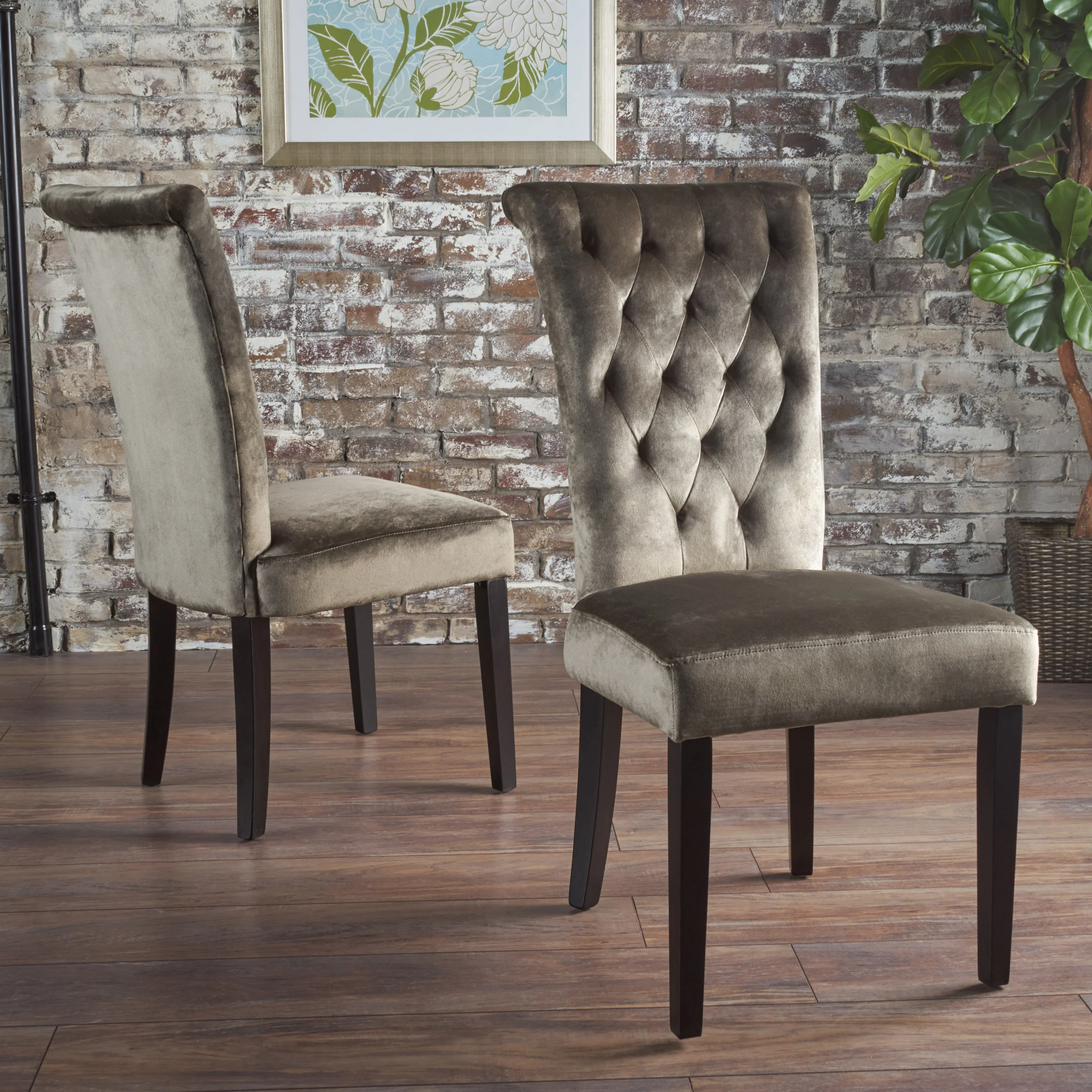 Venus Tufted New Velvet Dining Chair - Set of 2 - furnishings