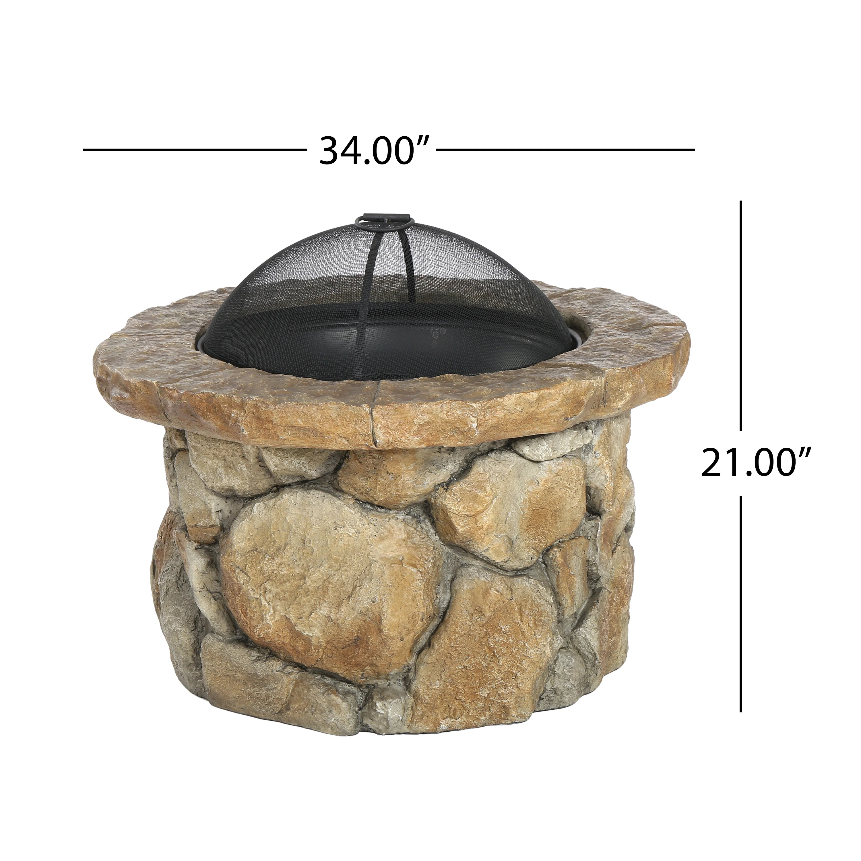 Taylor Outdoor Lightweight Concrete Wood Burning Fire Pit - furnishings