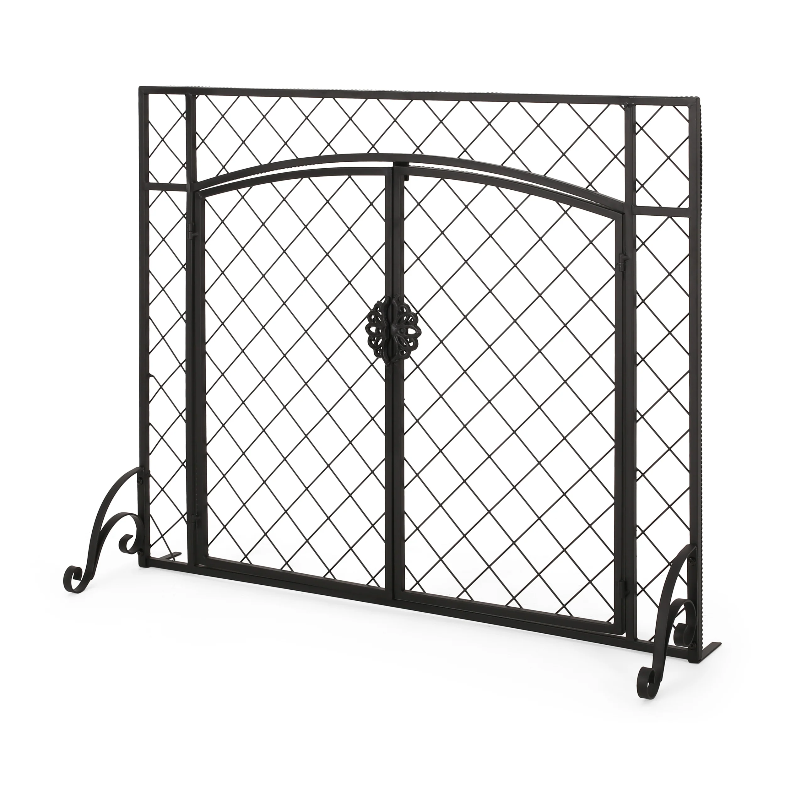 Memori Contemporary Iron Fireplace Screen - furnishings