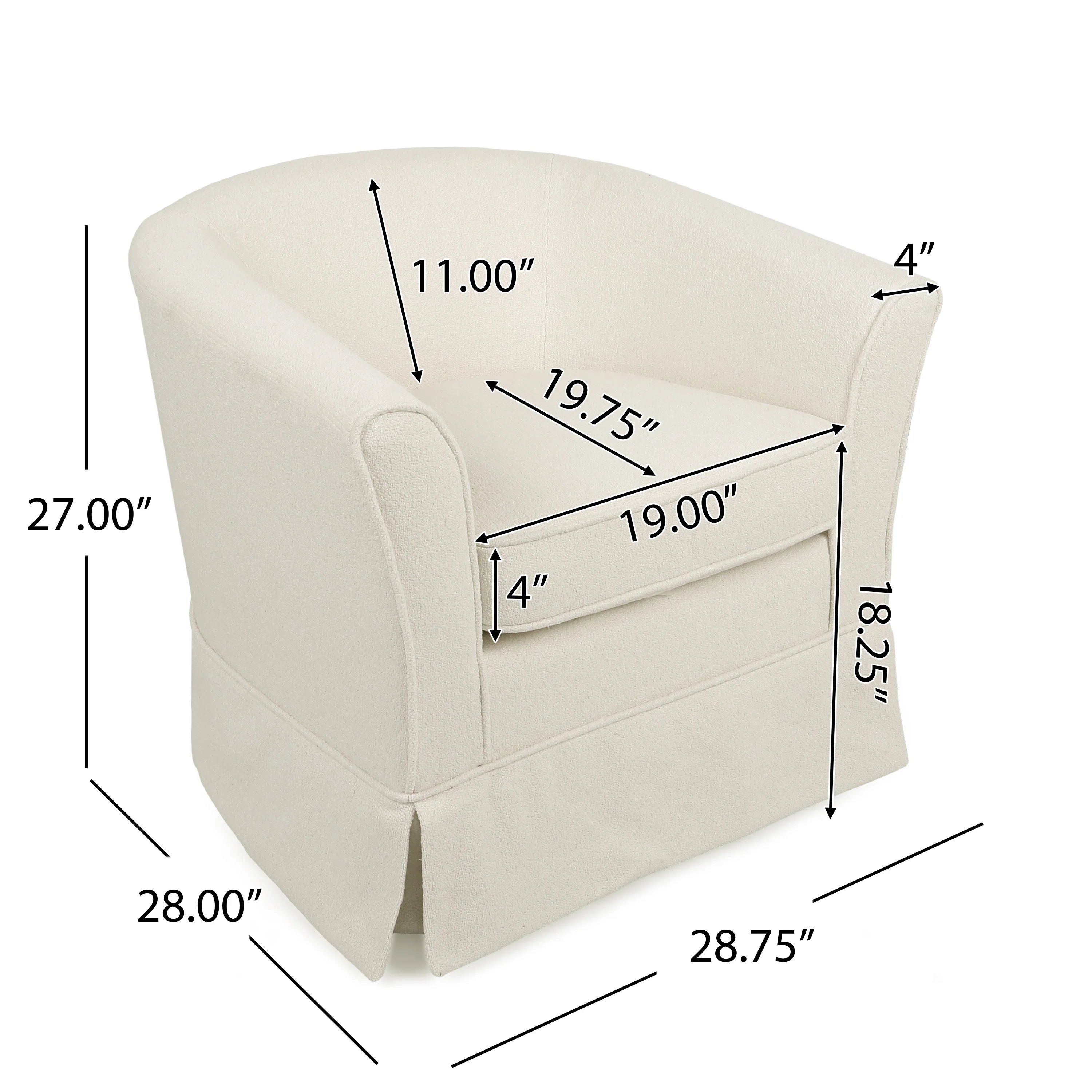 Malie Tub Design Swivel Club Chair - furnishings