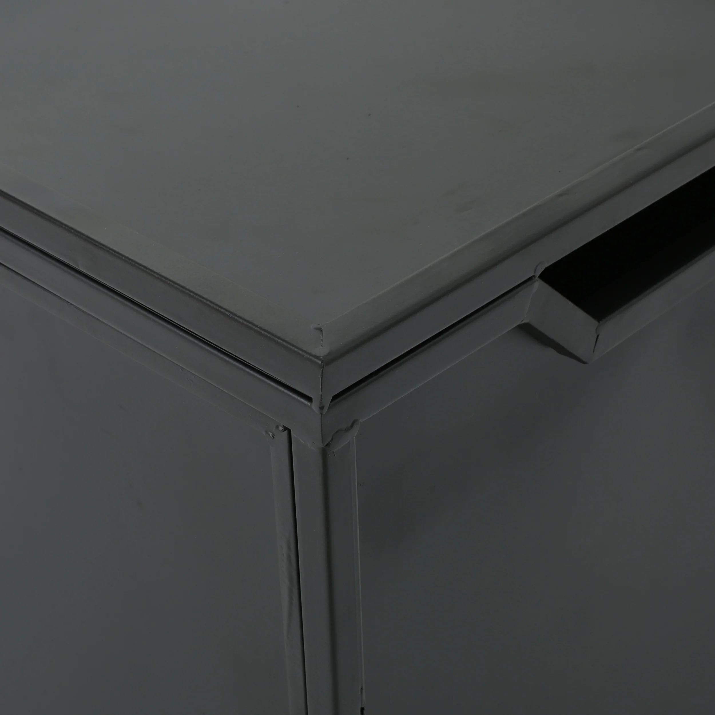 Lecanto Outdoor Metal Tank Holder Side Table, Matte Black - furnishings
