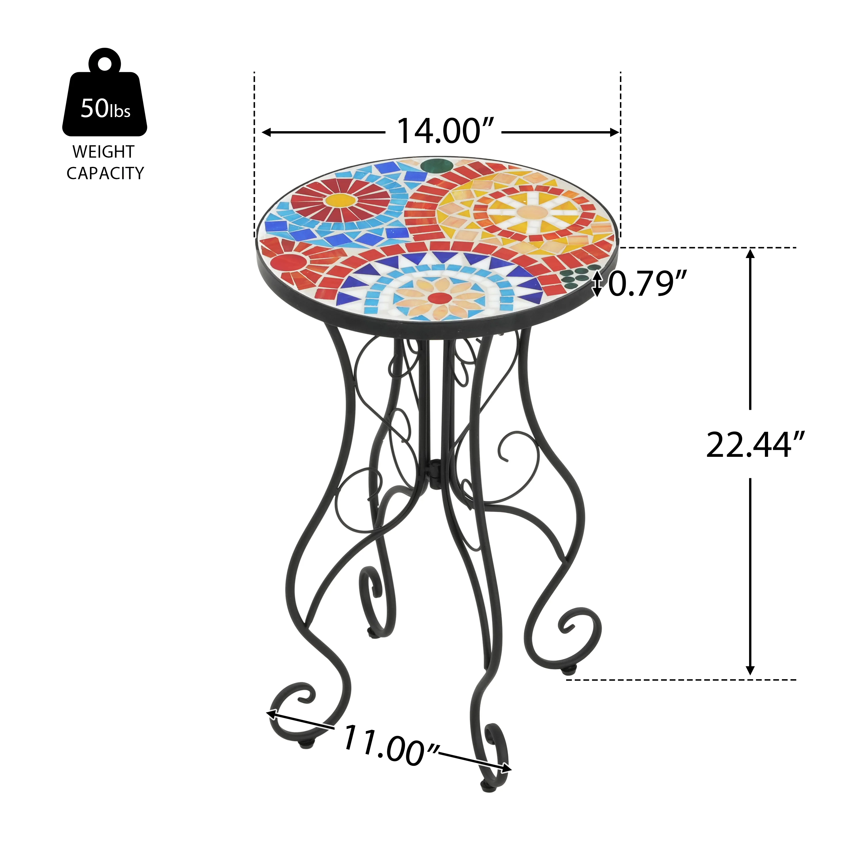 Thanee Outdoor Patio Round Side Table - furnishings