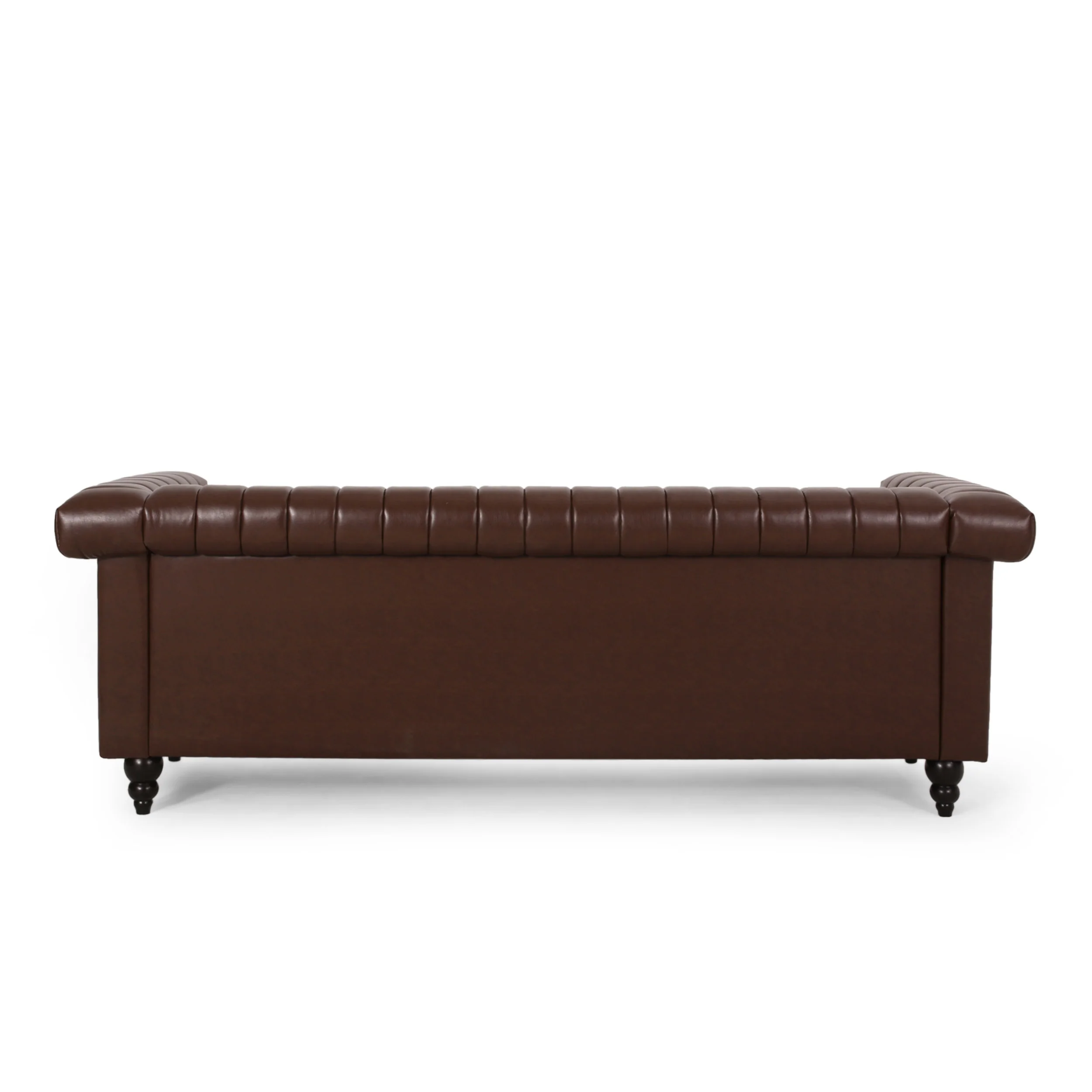 Donley Contemporary Channel Stitch 3 Seater Sofa with Nailhead Trim - furnishings