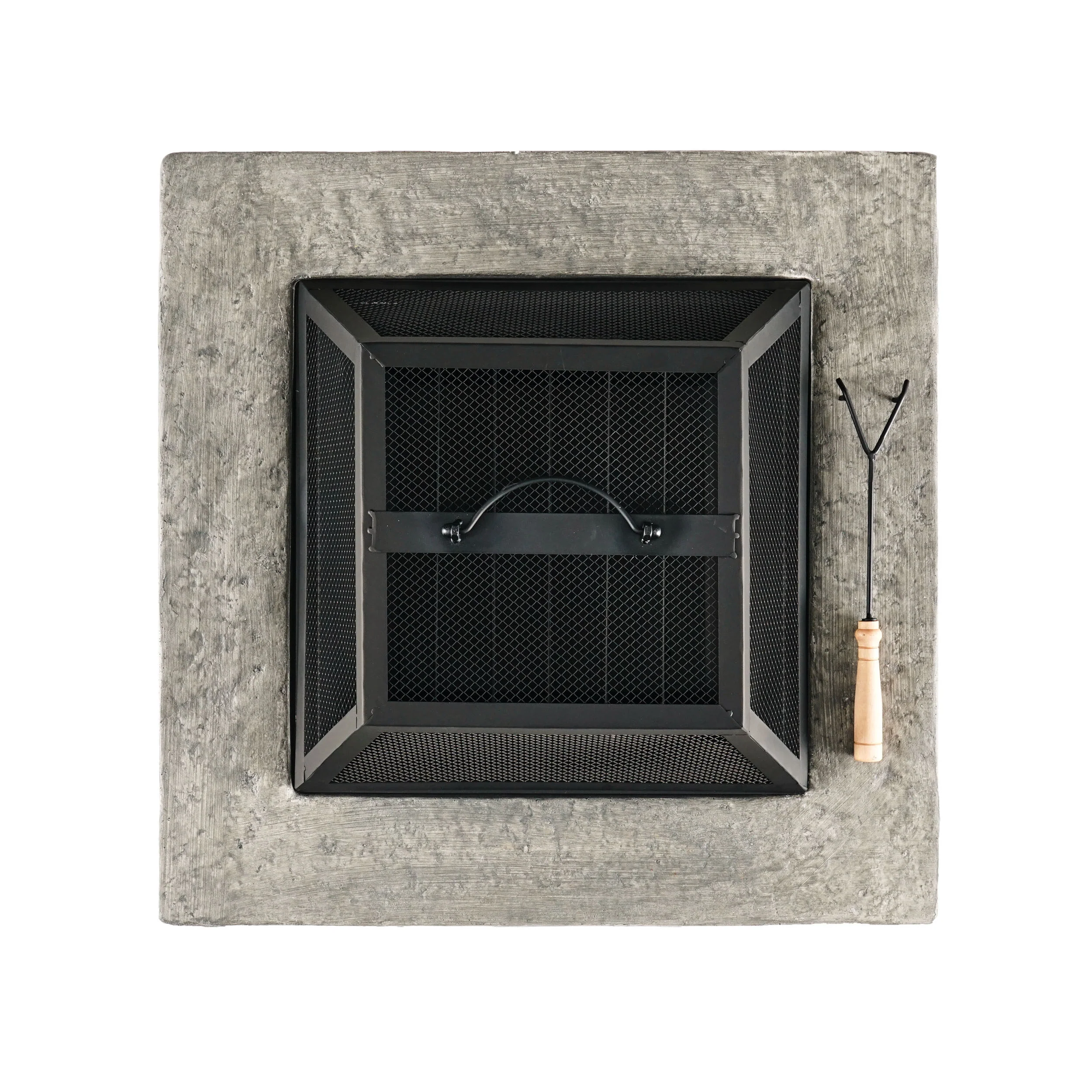 Tundra Square Natural Stone Finish Fire Pit - furnishings