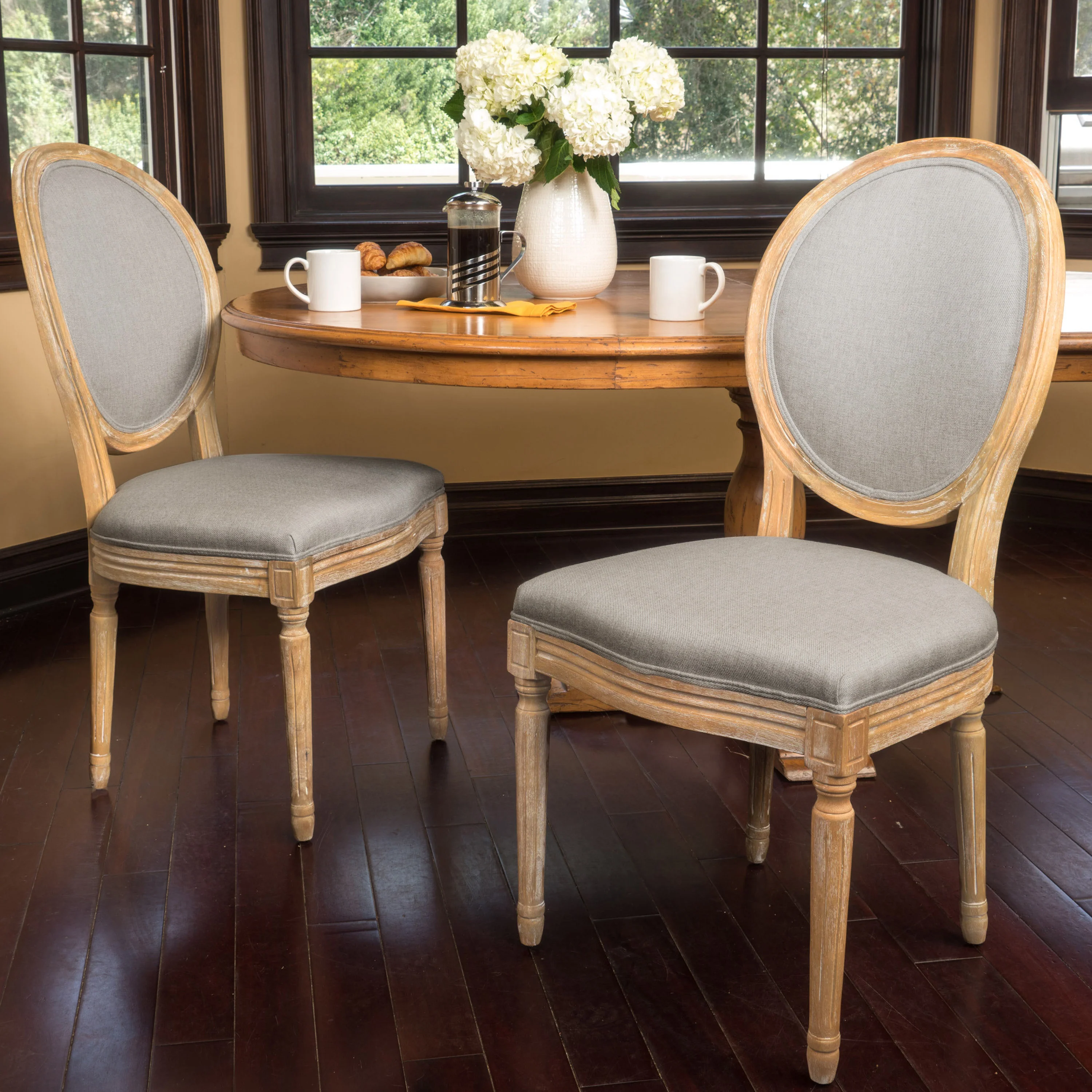 Phinnaeus French Country Fabric Dining Chairs (Set of 2) - furnishings